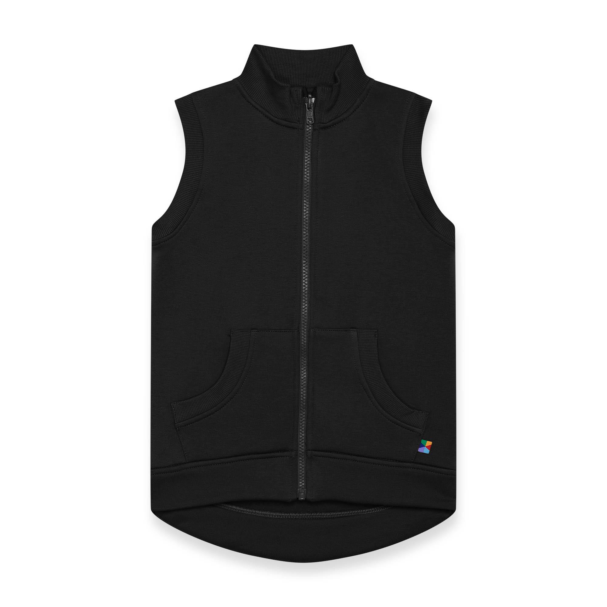 Black zip-up vest