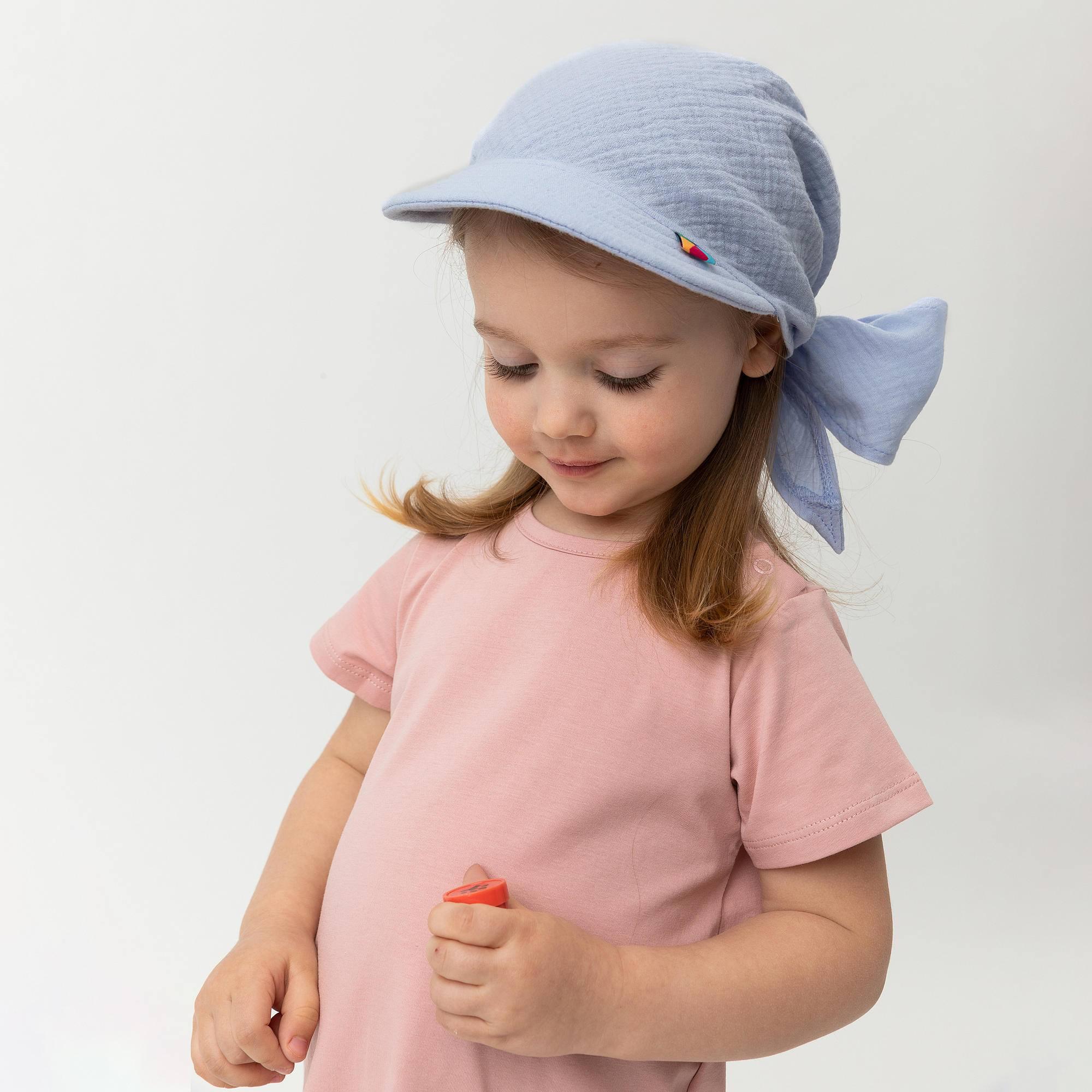 Light blue muslin bandana hat