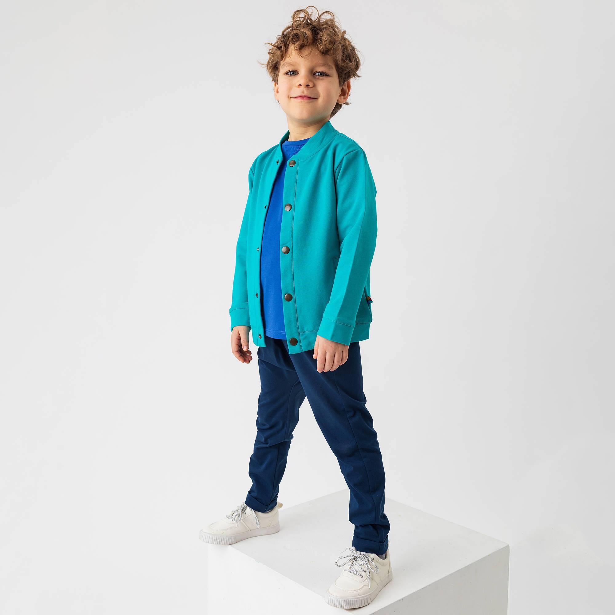 Turquoise button-up bomber jacket with pockets