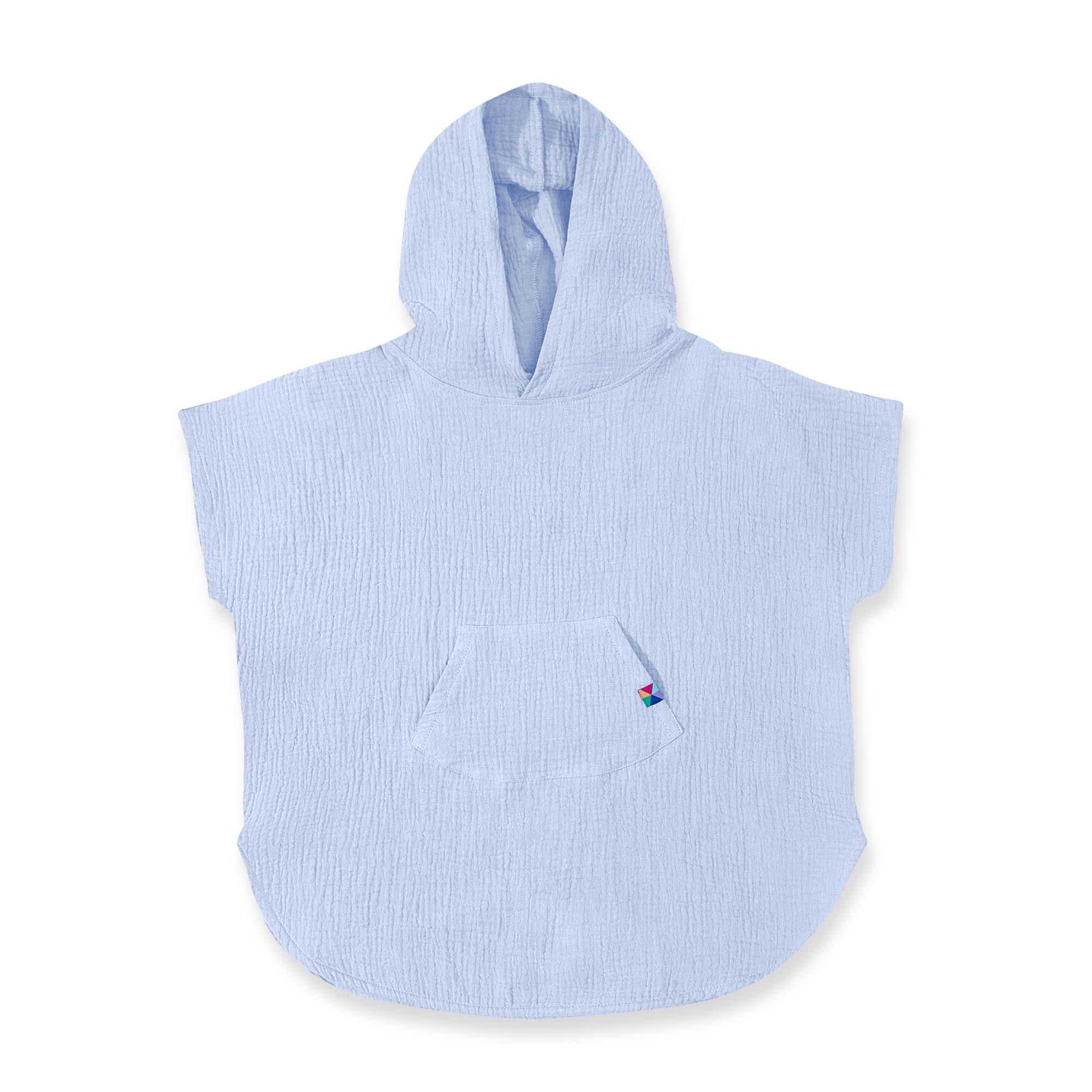 Light blue muslin poncho