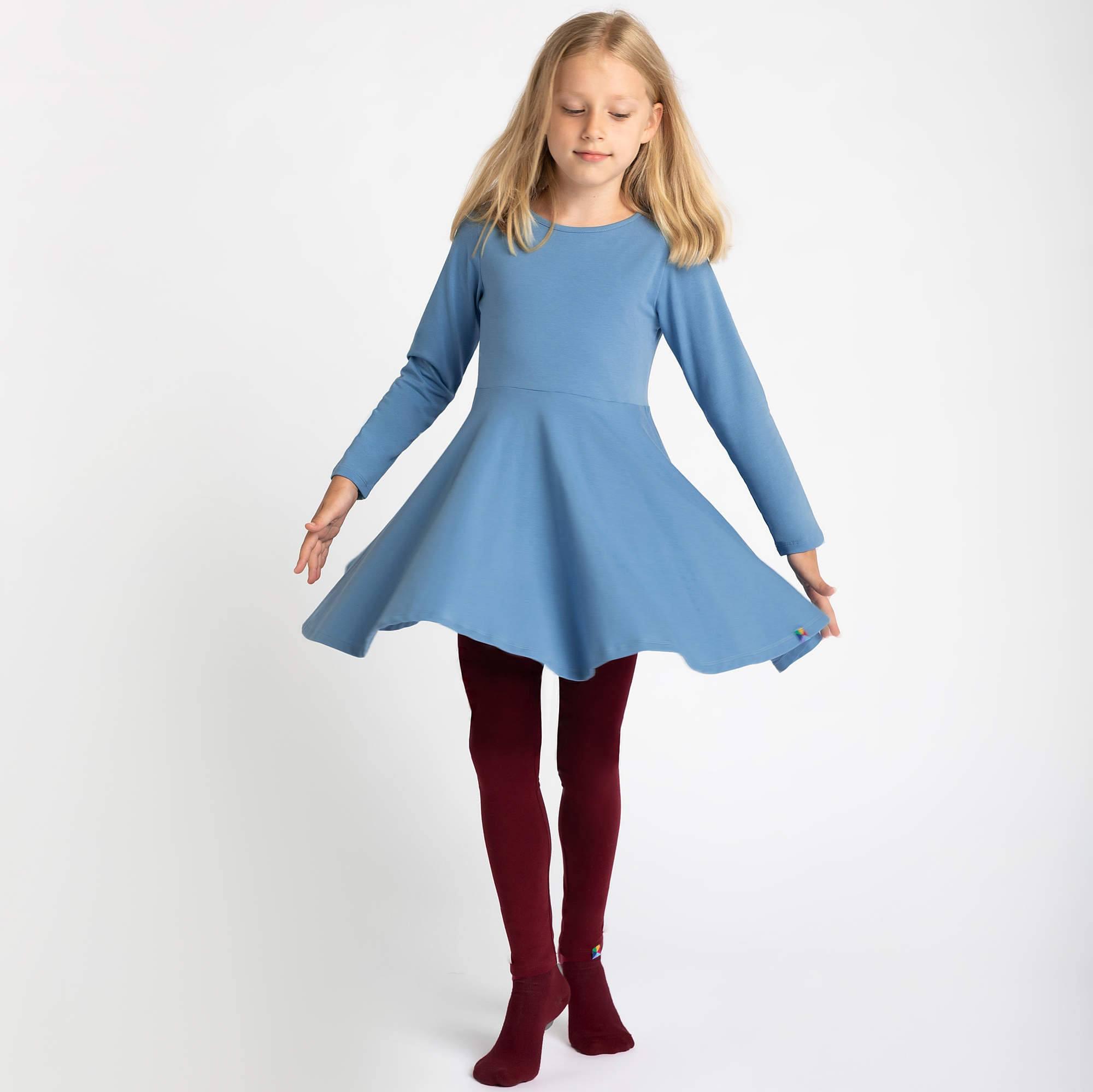 Sky blue long sleeve dress