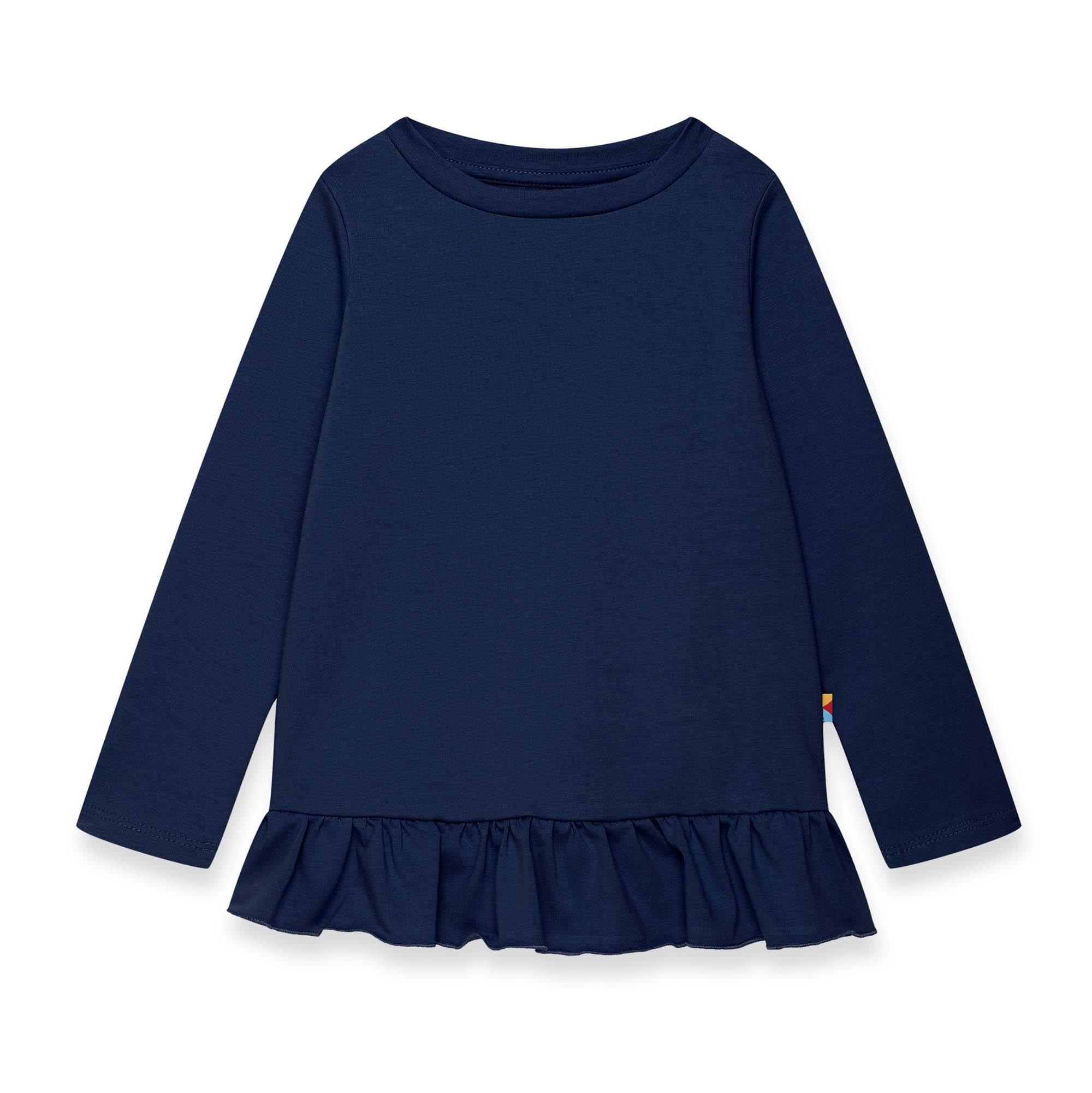 Navy blue frill blouse