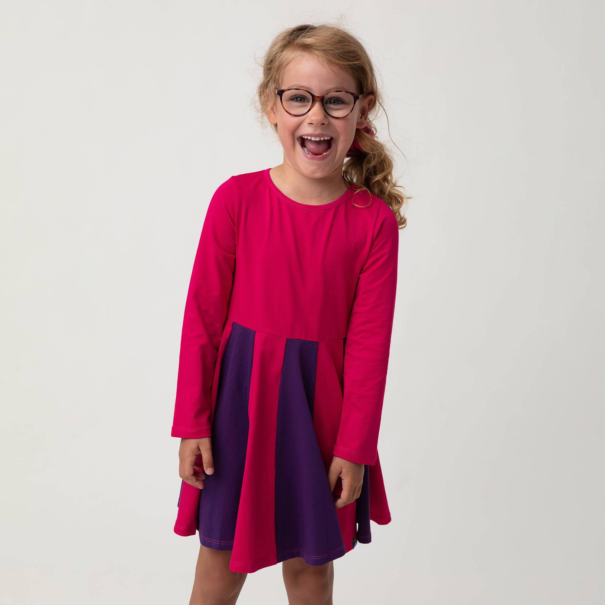 Pink - violet two-tone frill dress