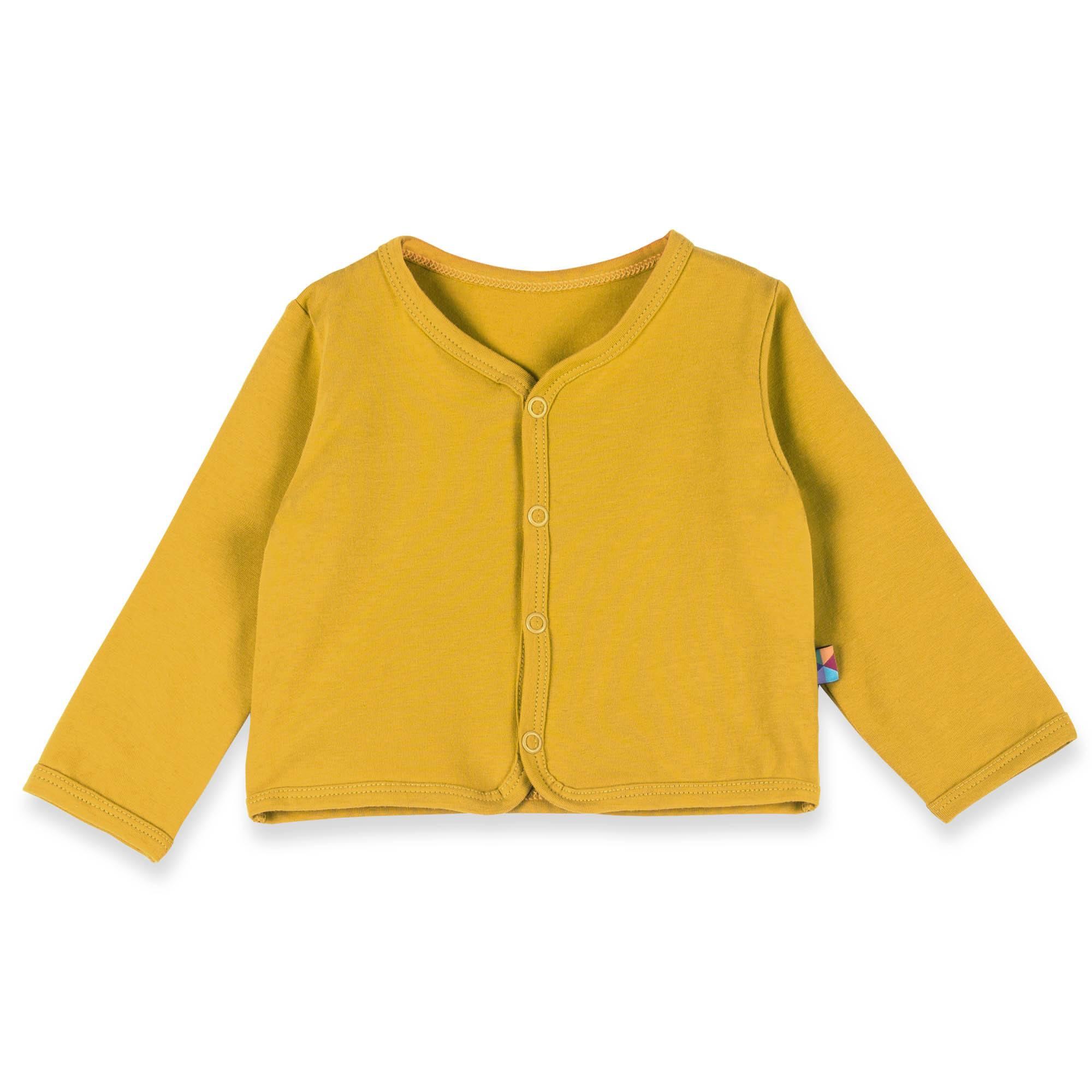 Mustard button-front cardigan