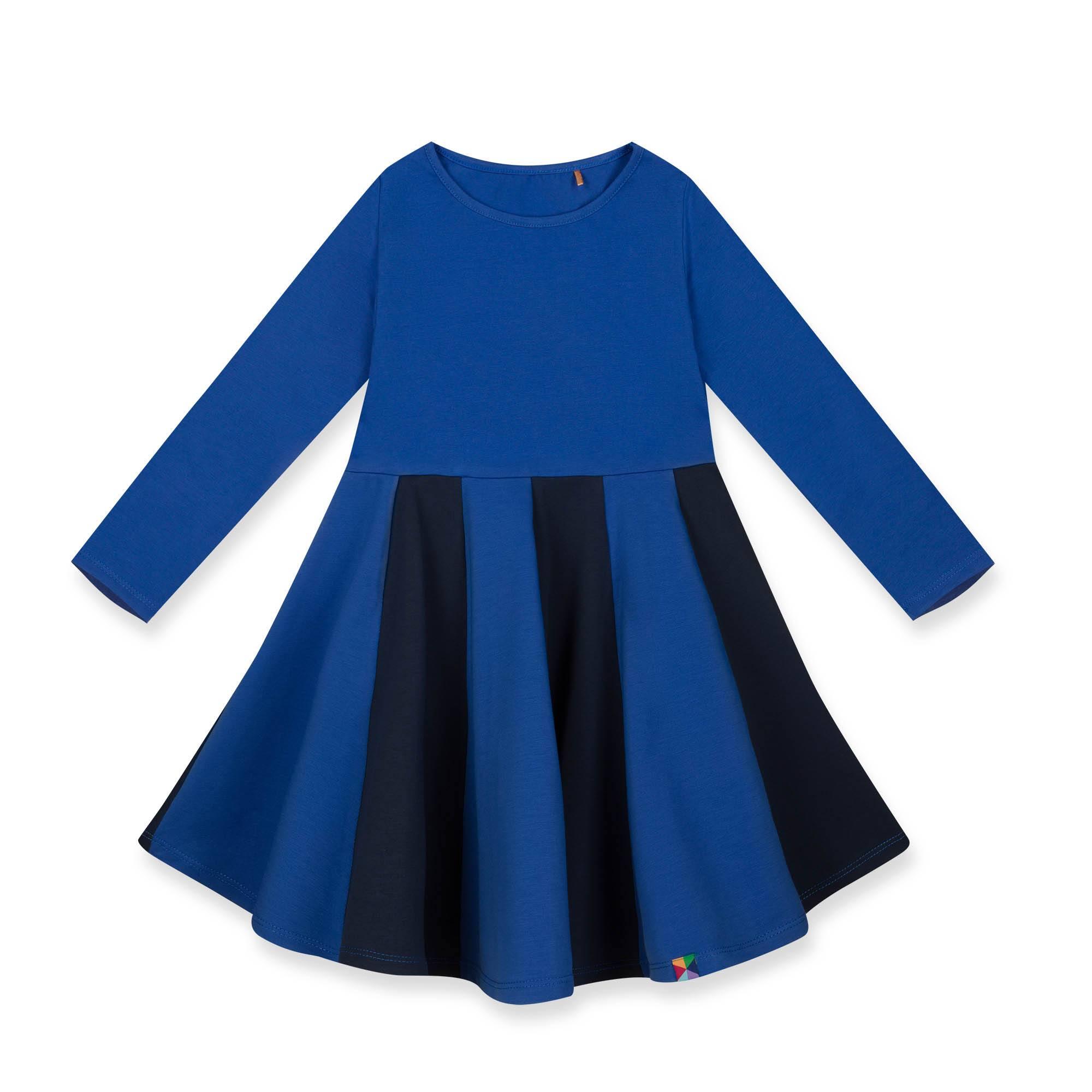 Blue - green two-tone frill dress