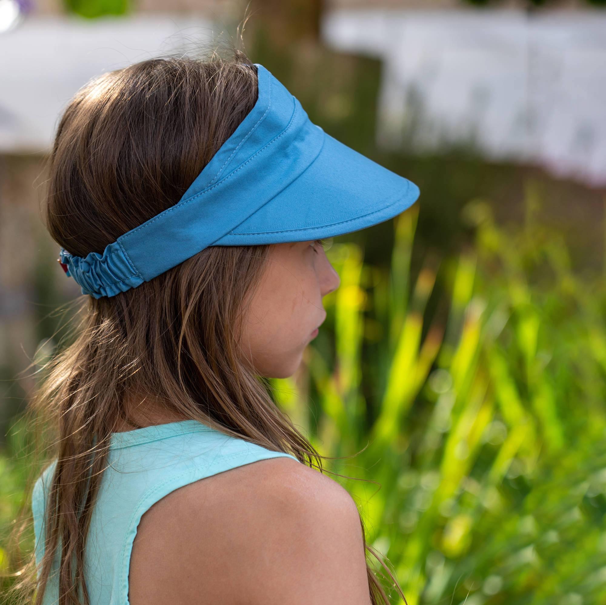 Sky blue visor cap