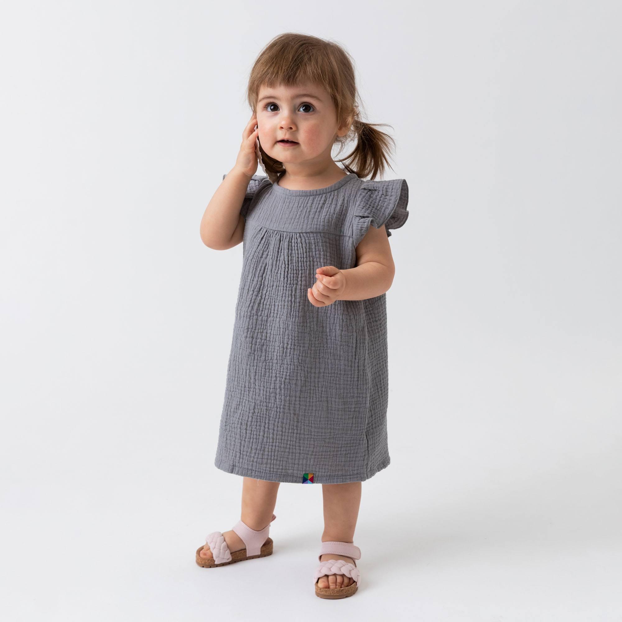 Grey muslin dress Baby