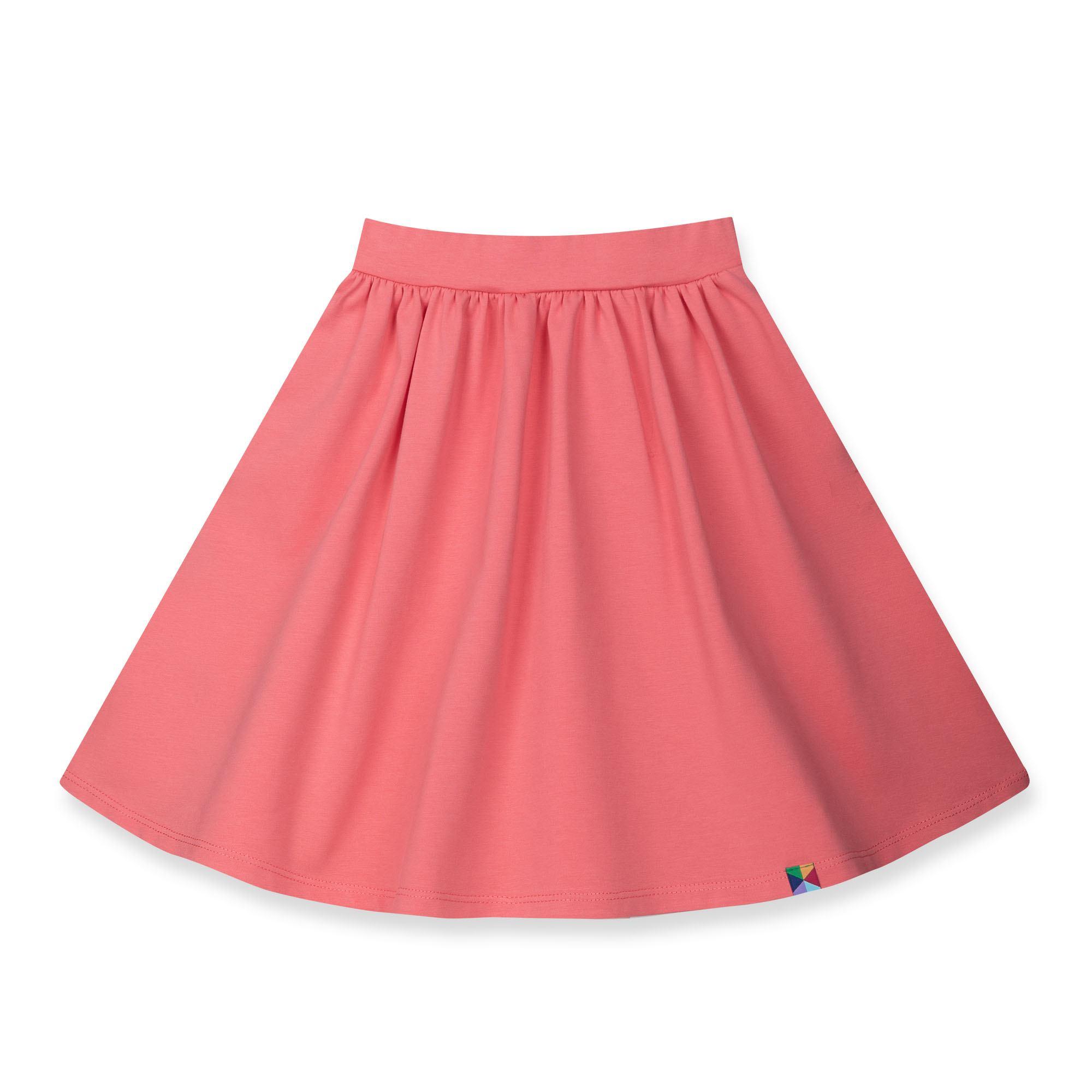 Coral midi skirt with pockets