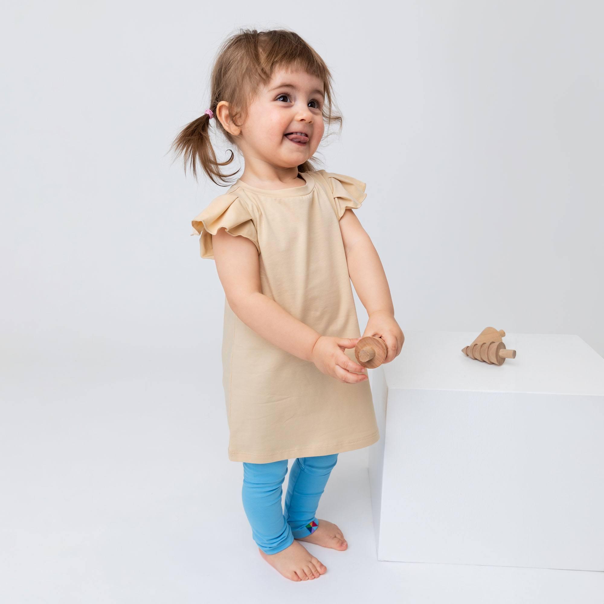 Beige short butterfly sleeve tunic Baby