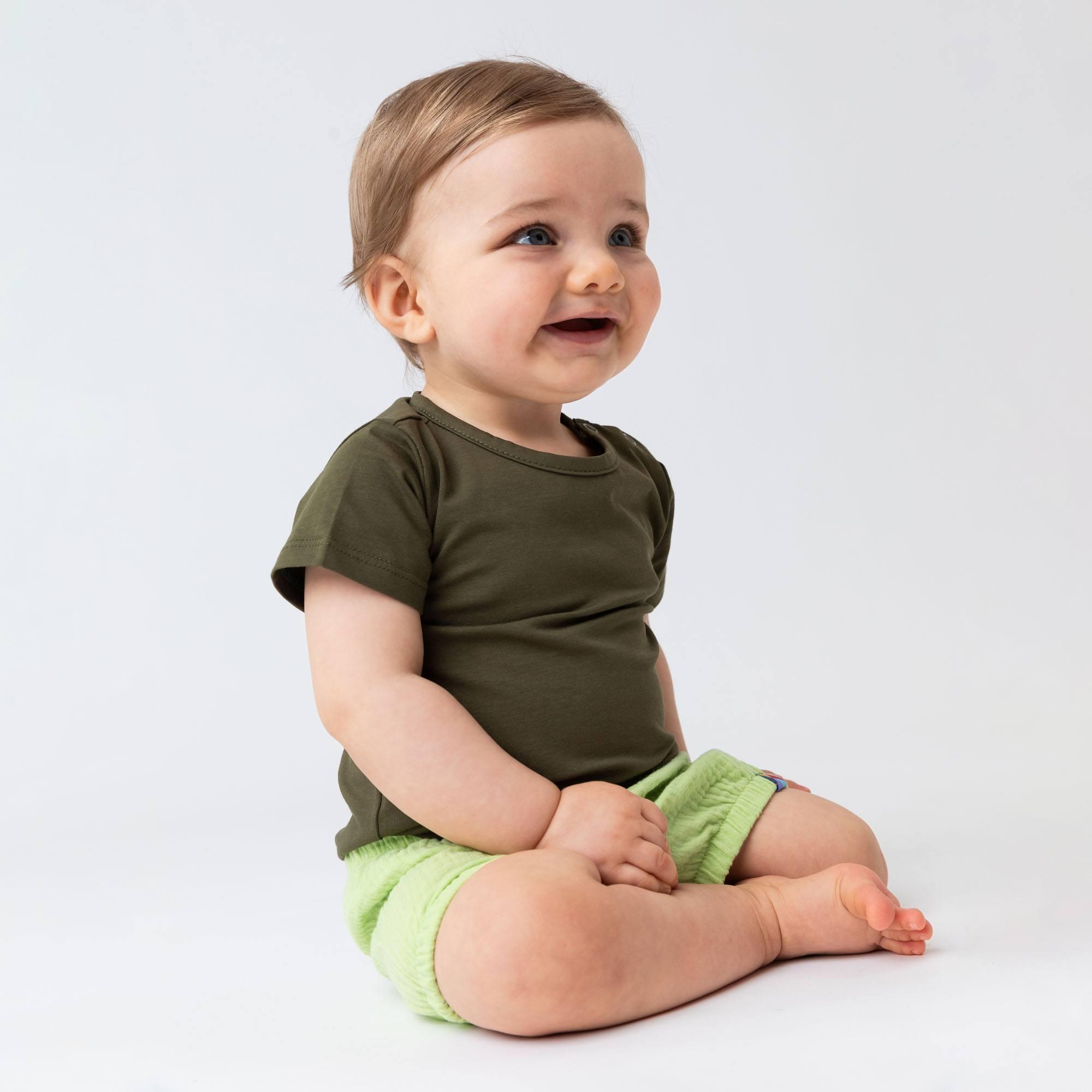 Khaki short sleeve bodysuit