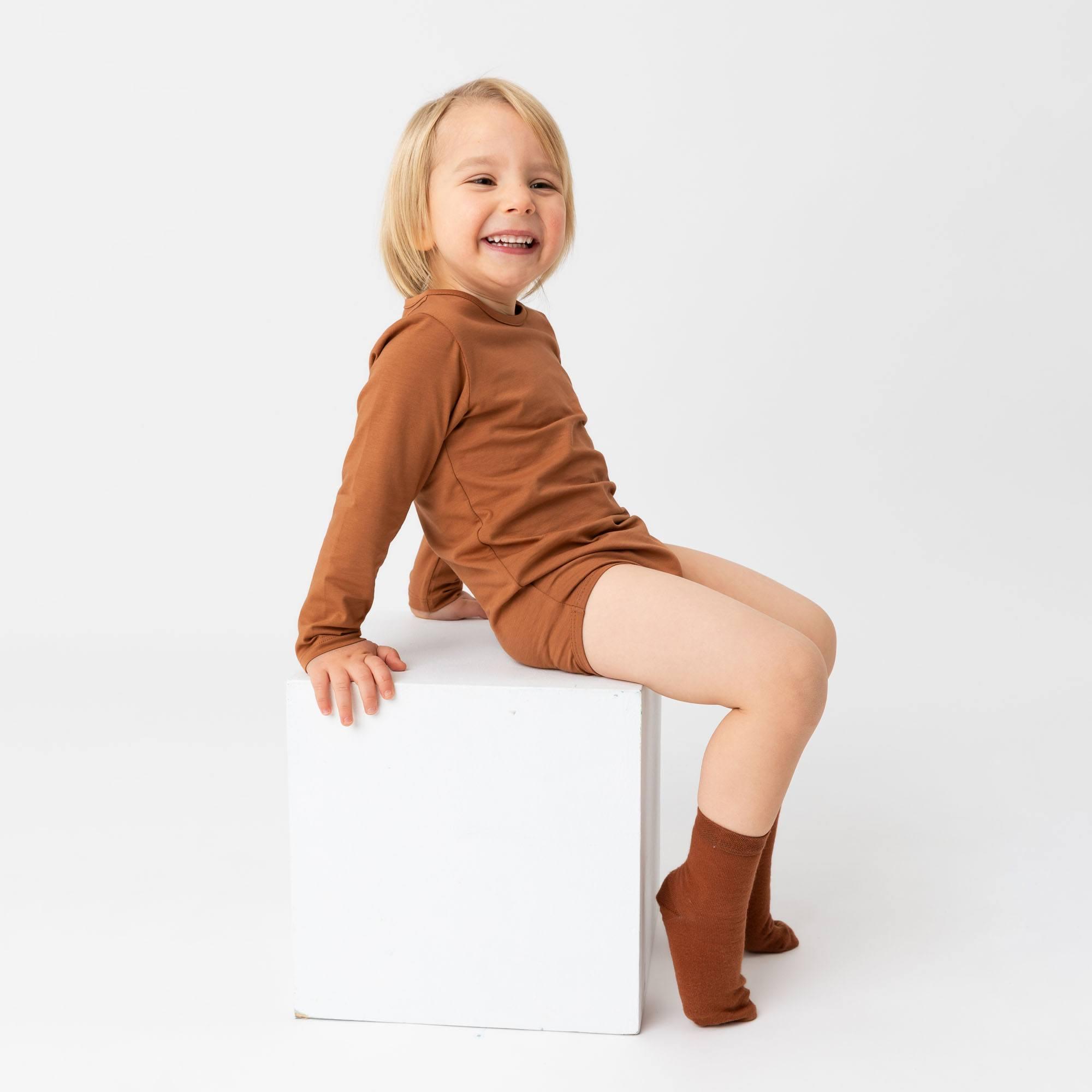 Caramel long sleeve bodysuit