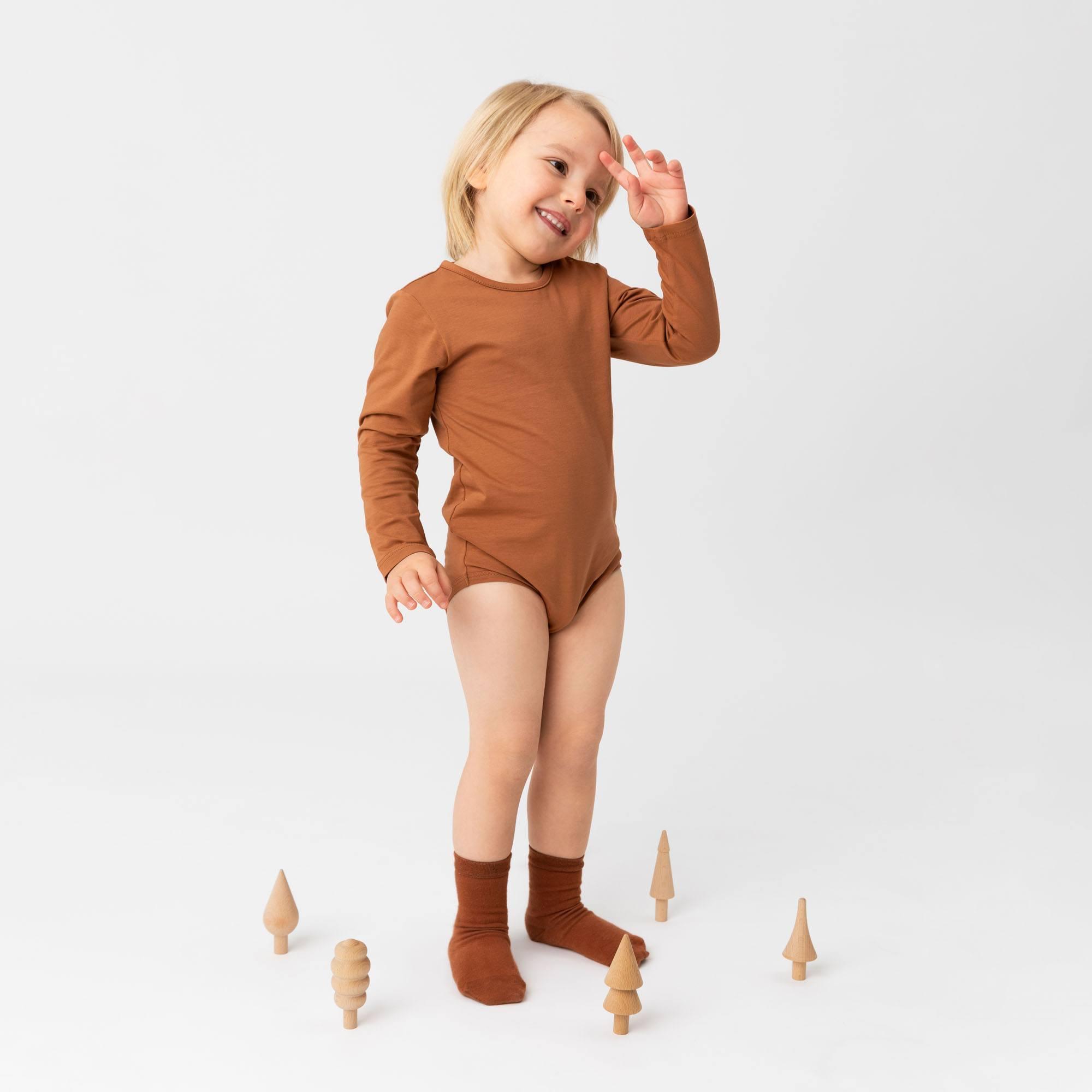 Caramel long sleeve bodysuit