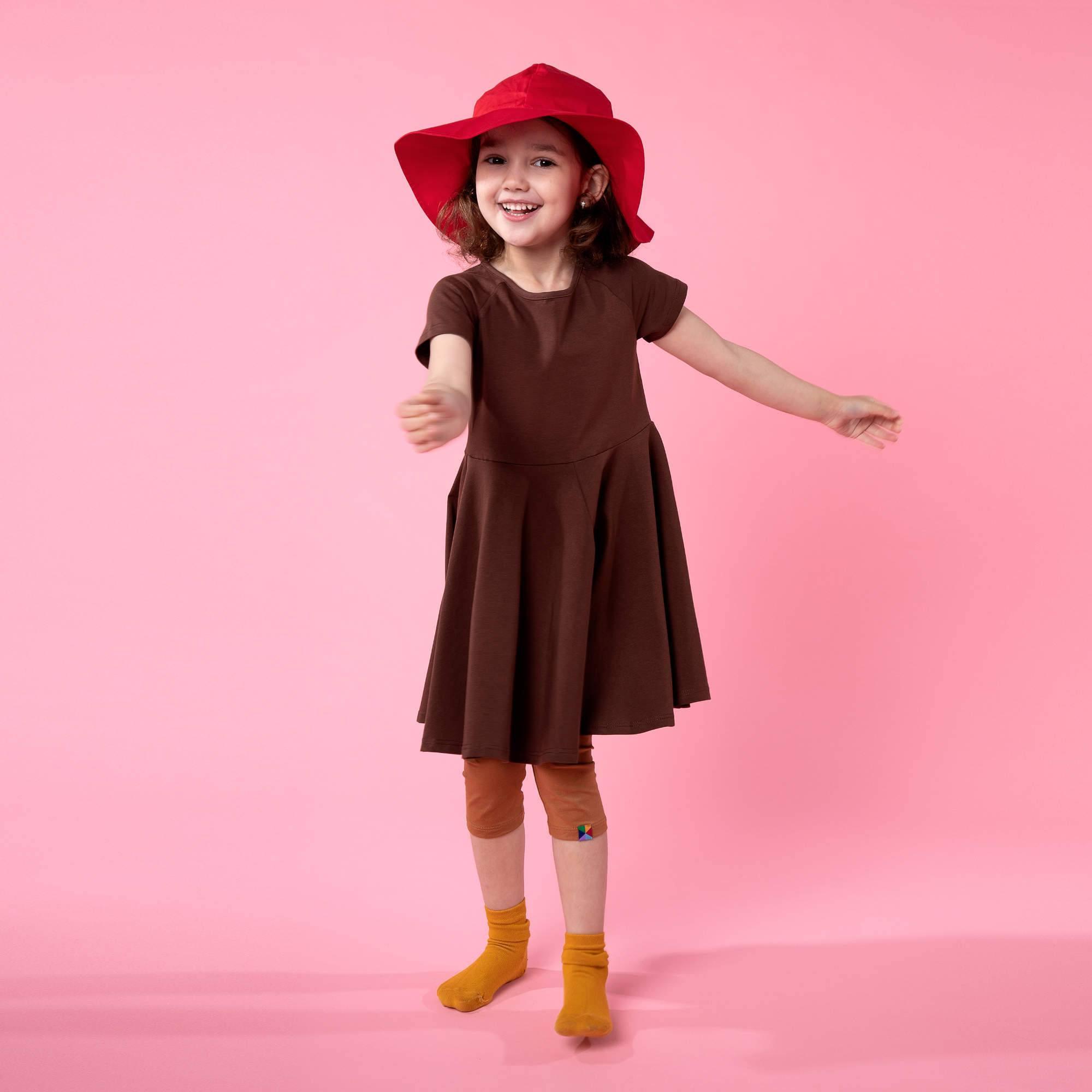 Brown short sleeve dress