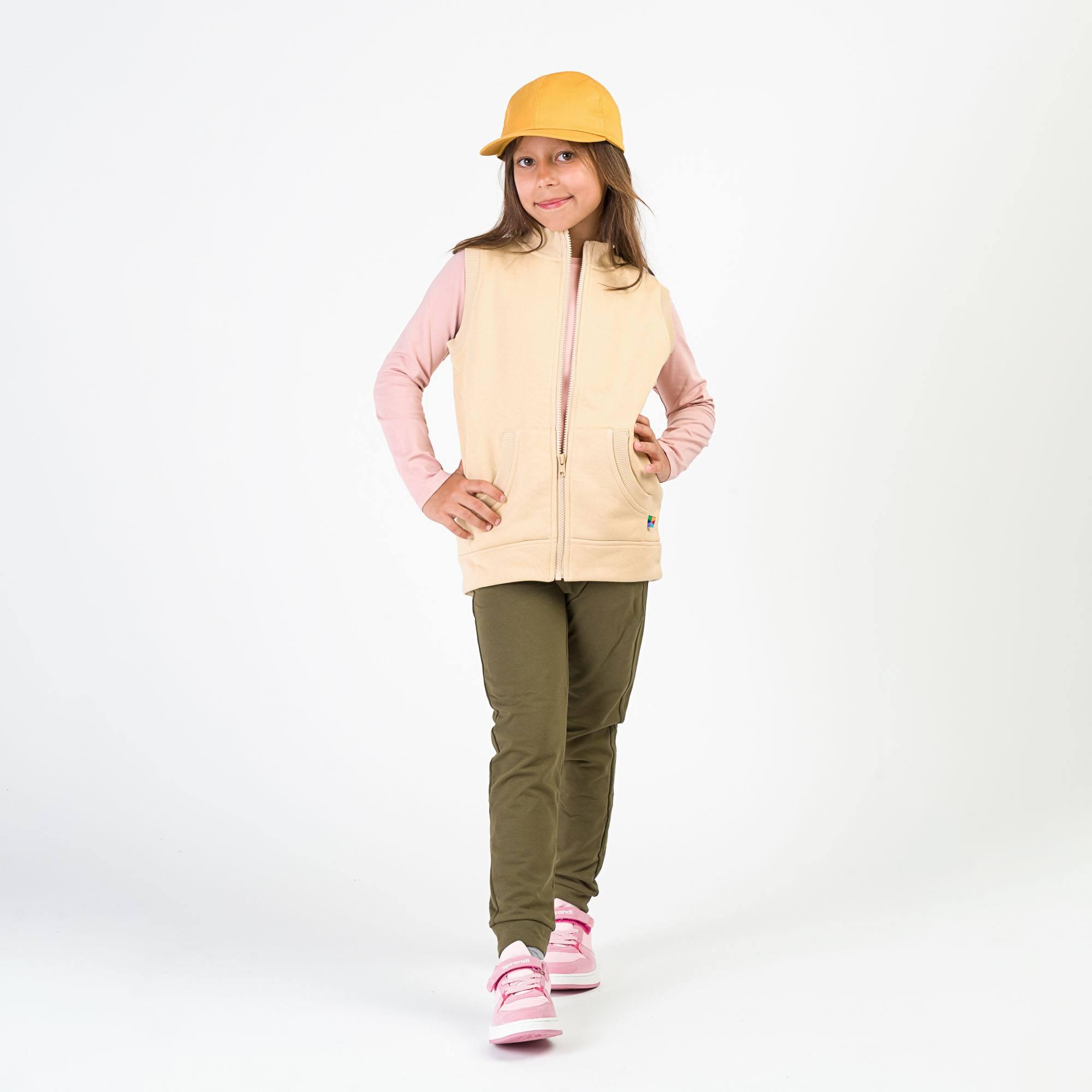 Beige zip-up vest