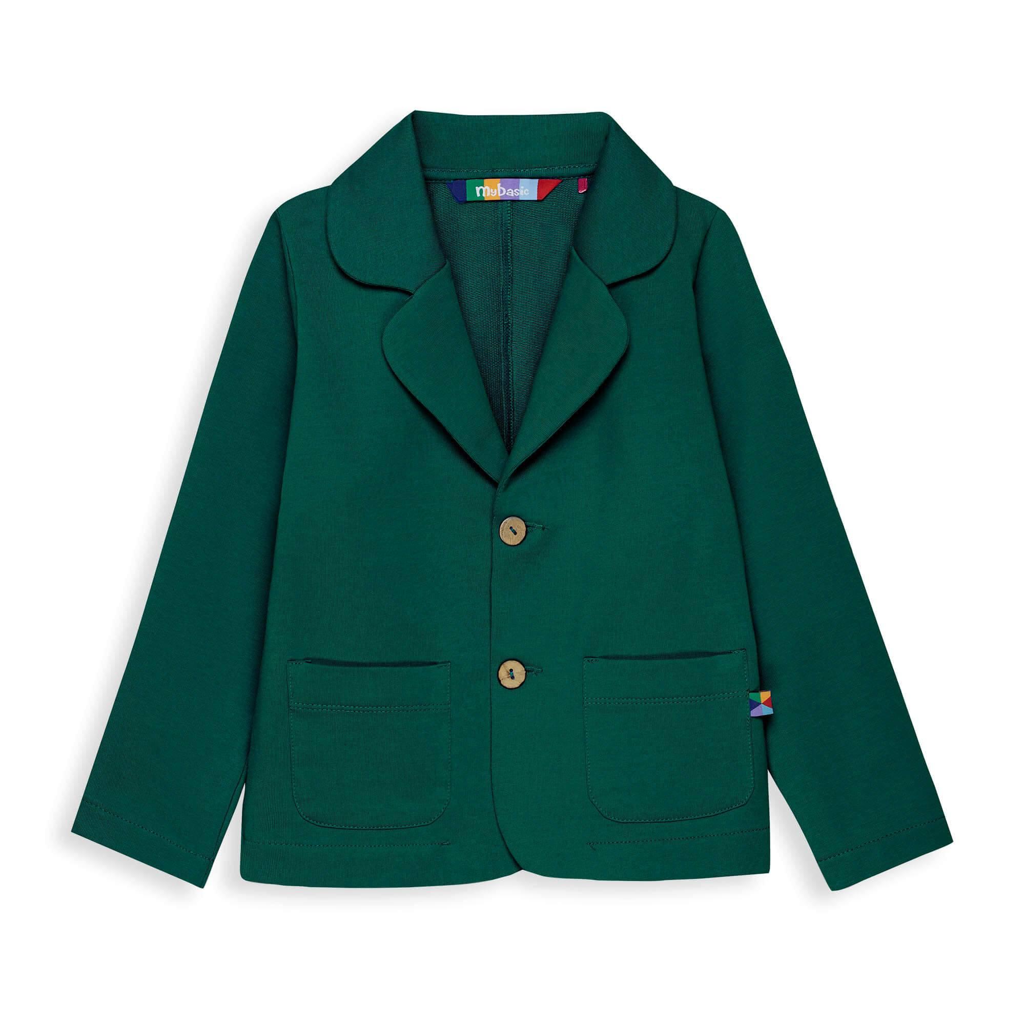 Bottle-green blazer jacket