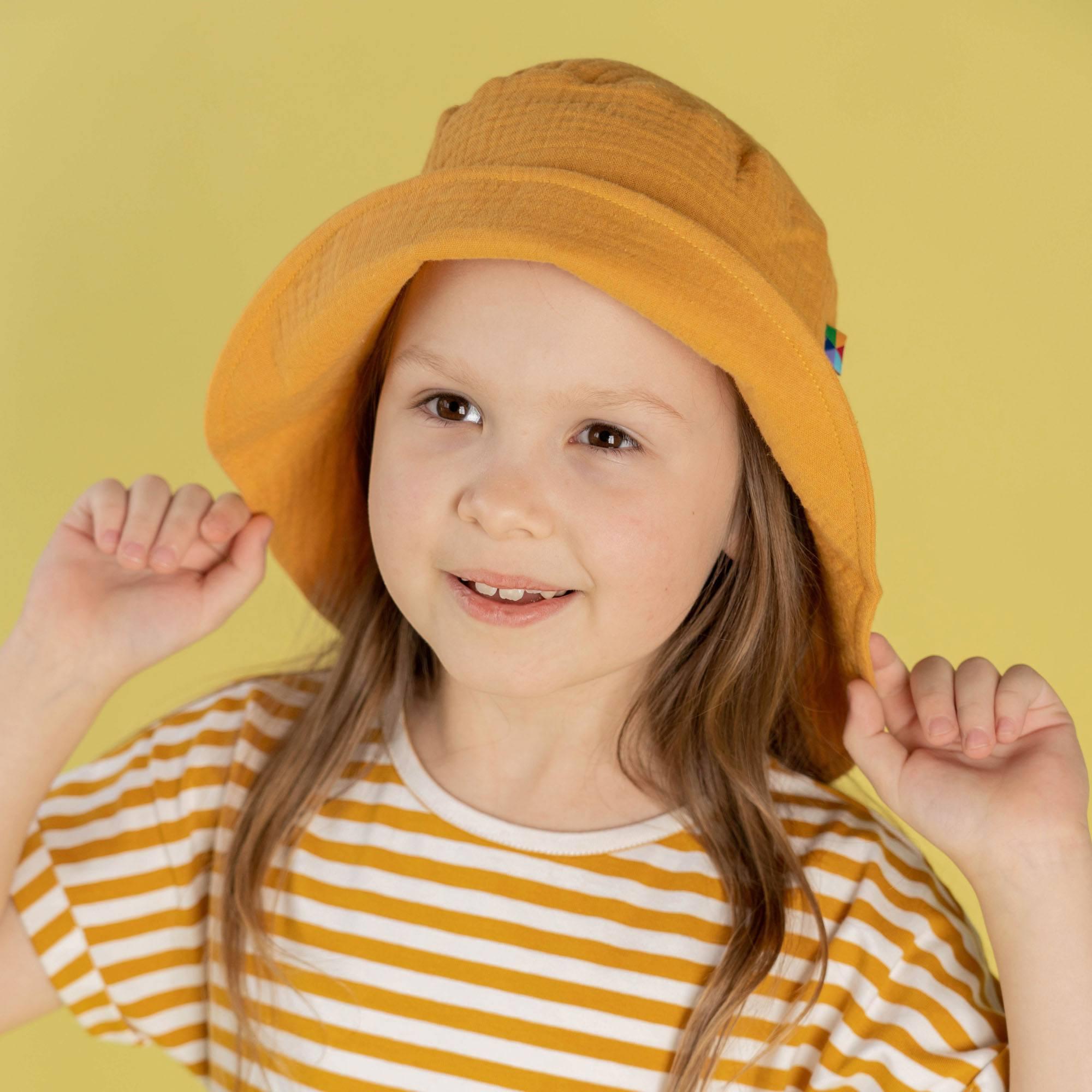 Mustard muslin hat