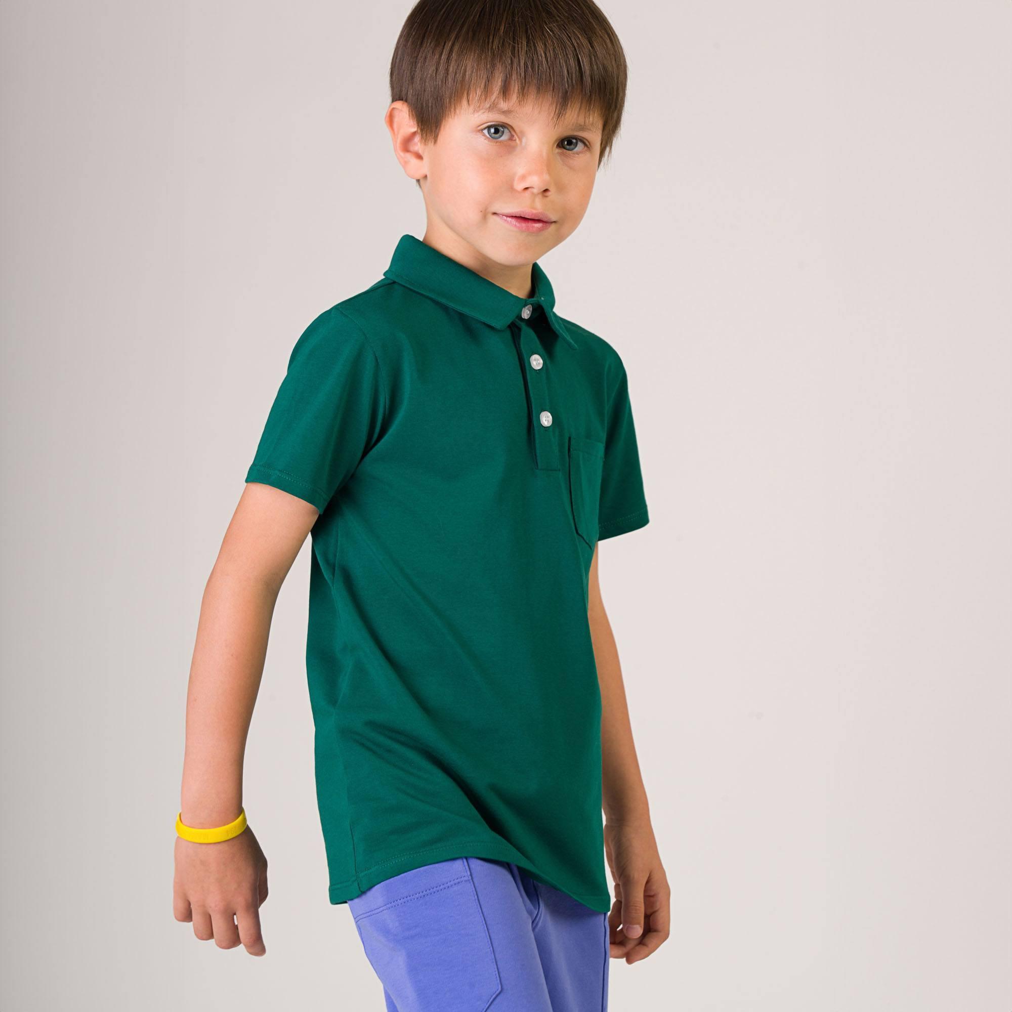 Bottle-green polo T-shirt