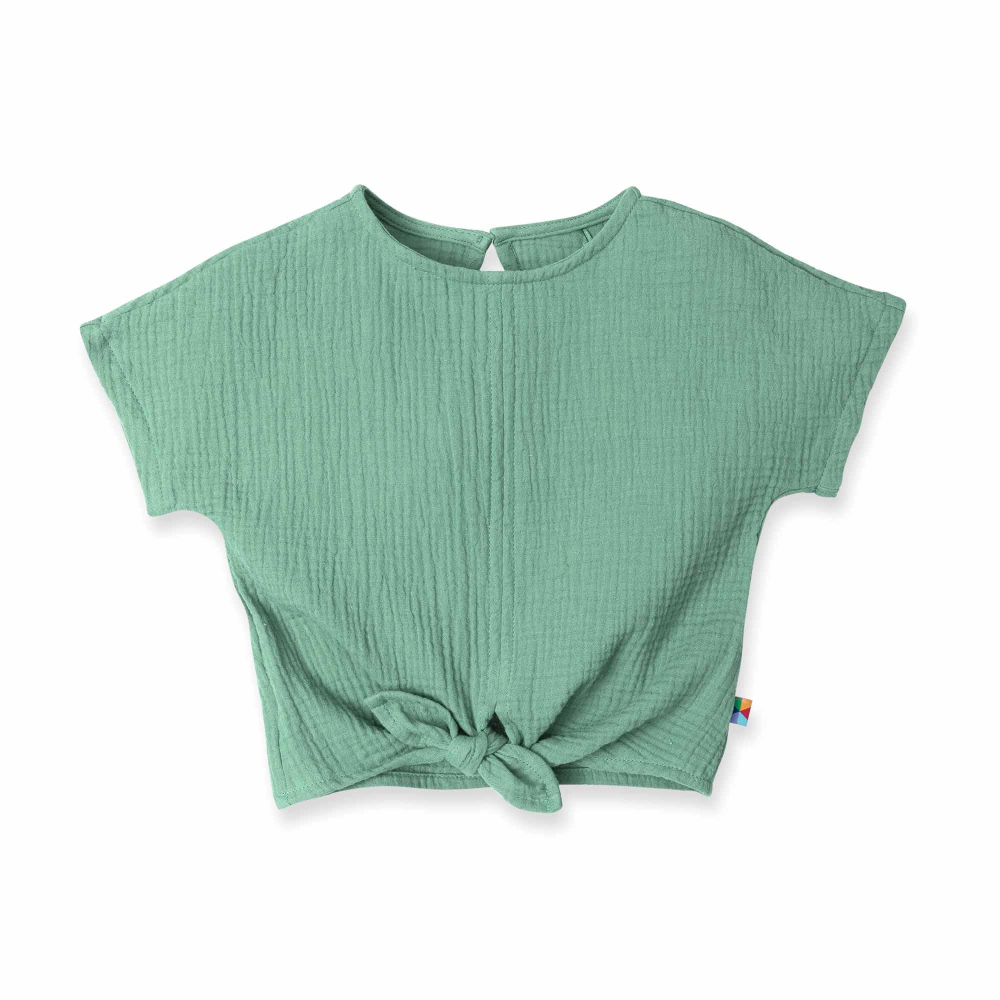 Celadon muslin tied blouse