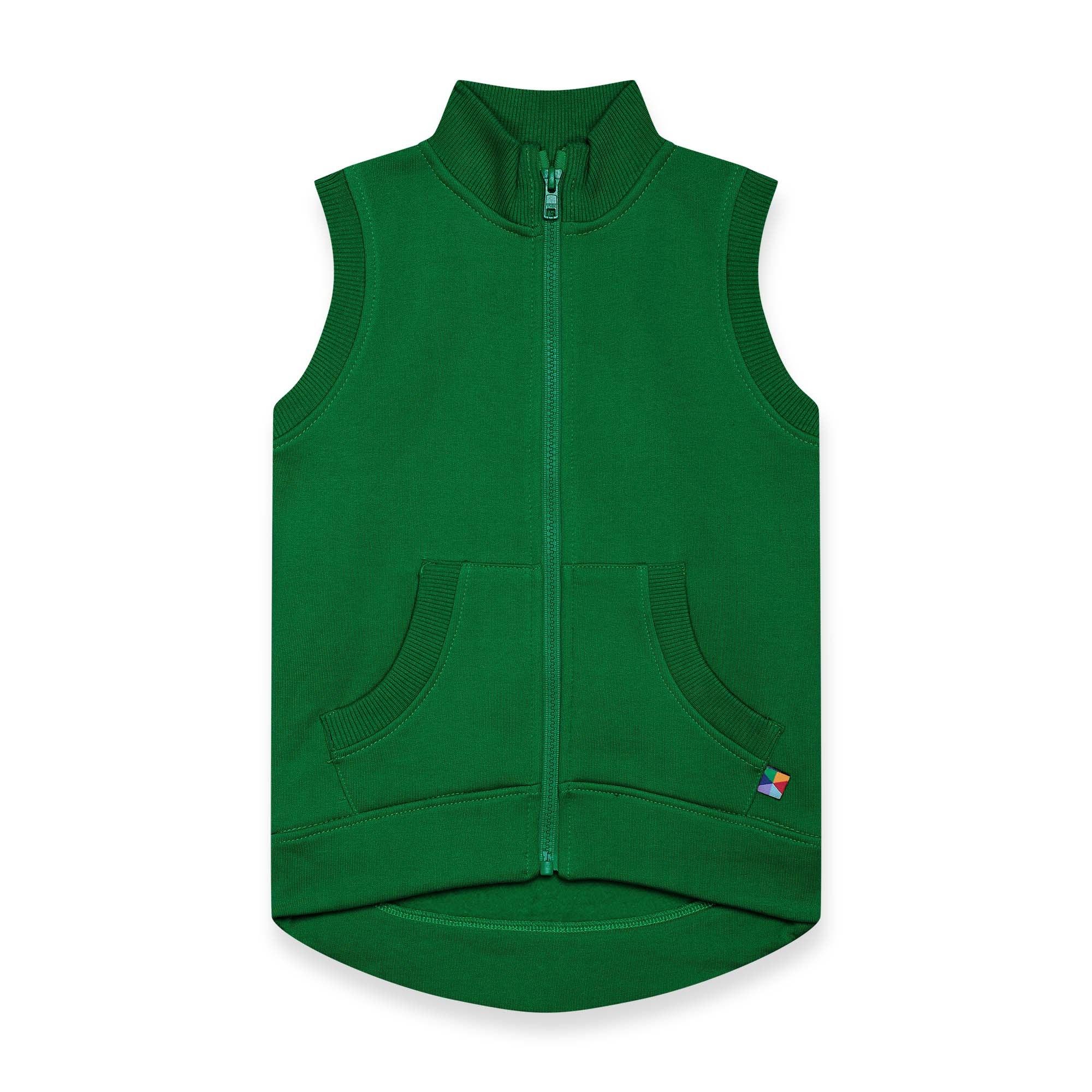 Green zip-up vest