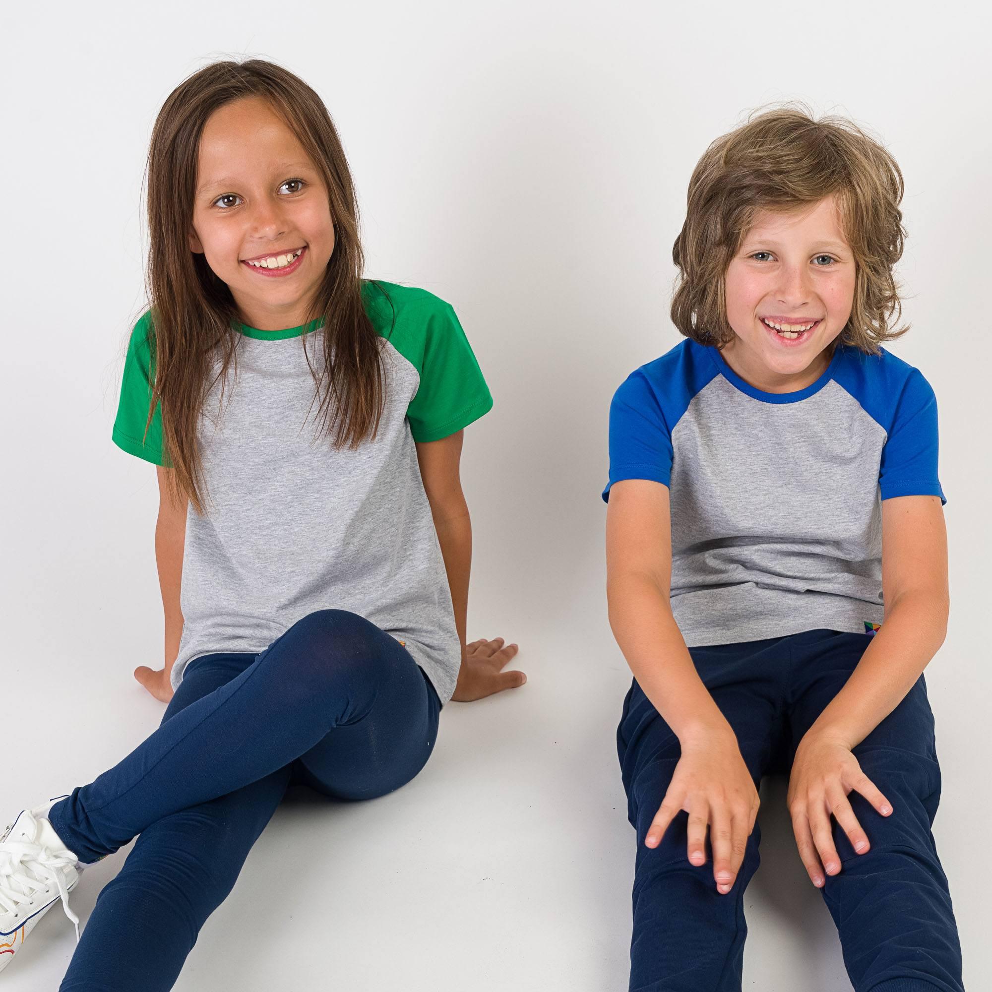 Grey - green short sleeve baseball shirt