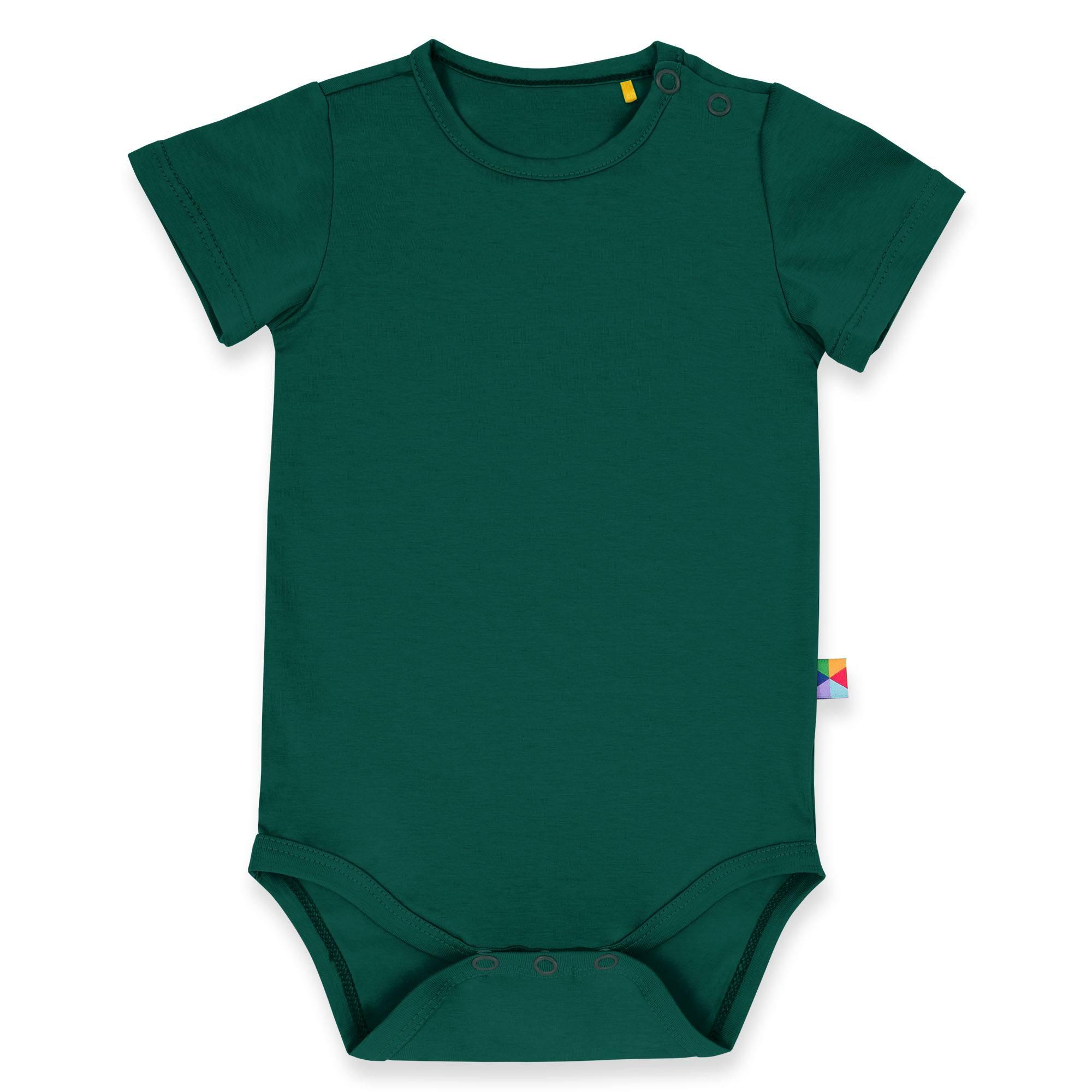 Bottle-green short sleeve bodysuit