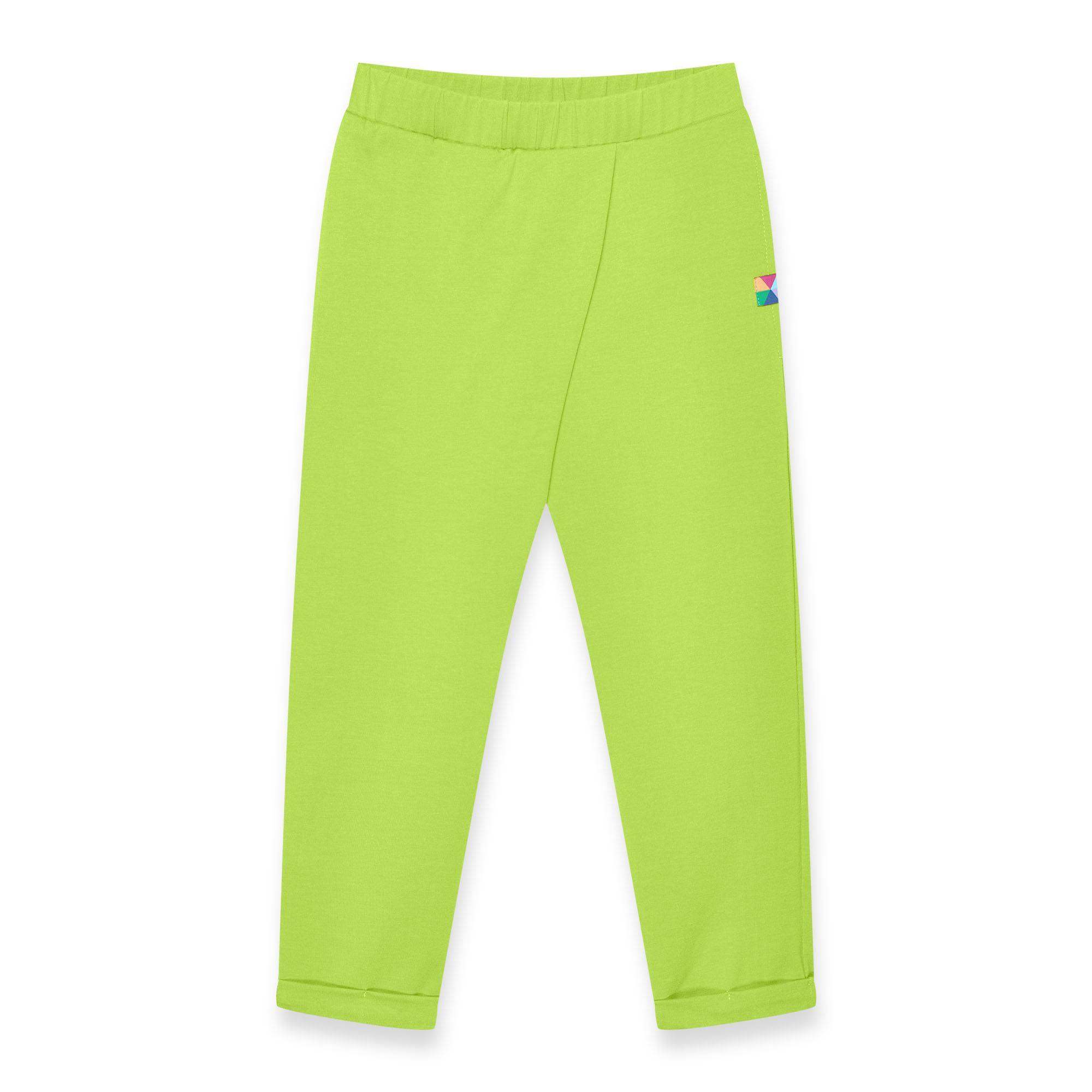 Lime green pants with a pleat