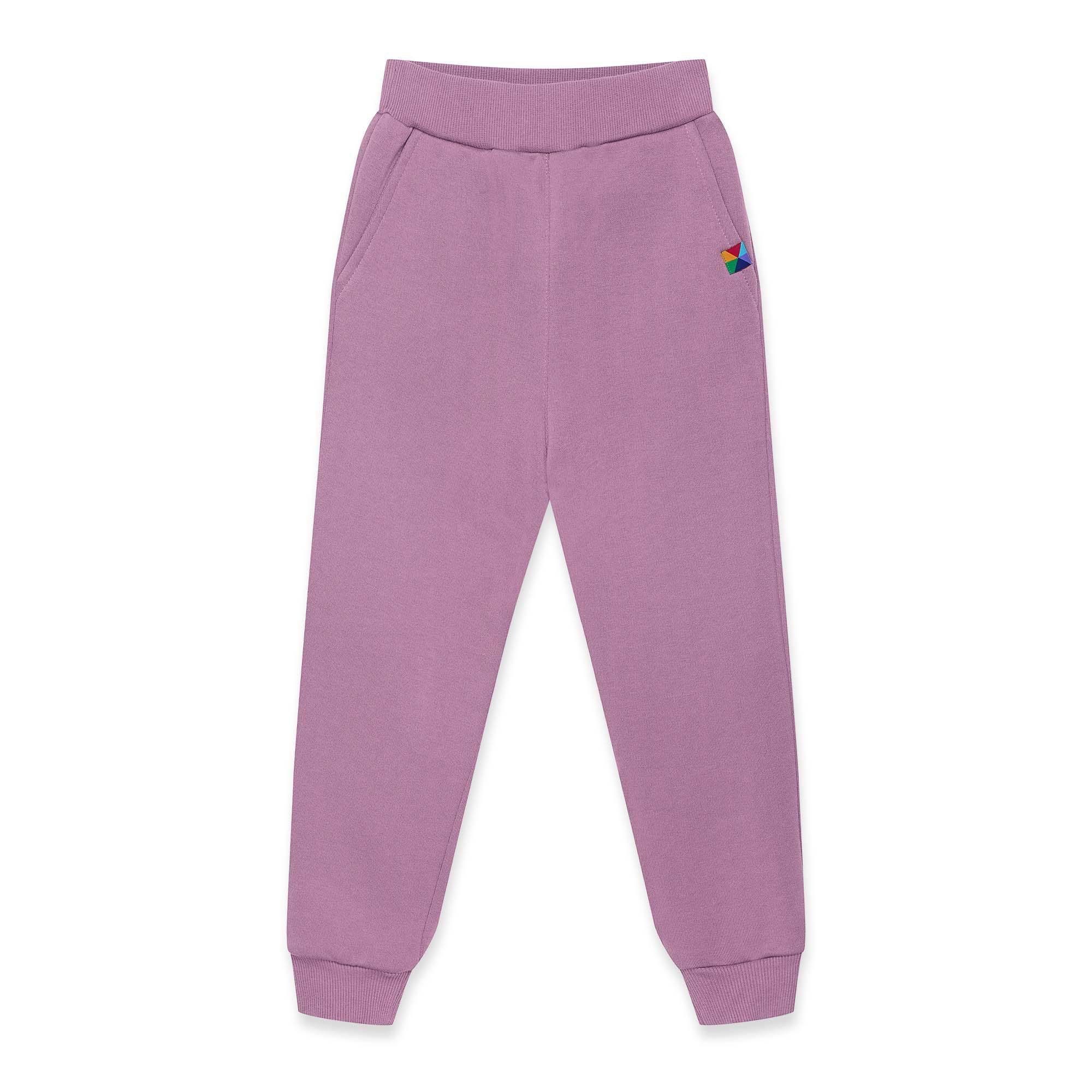 Light purple fleece-lined joggers kids