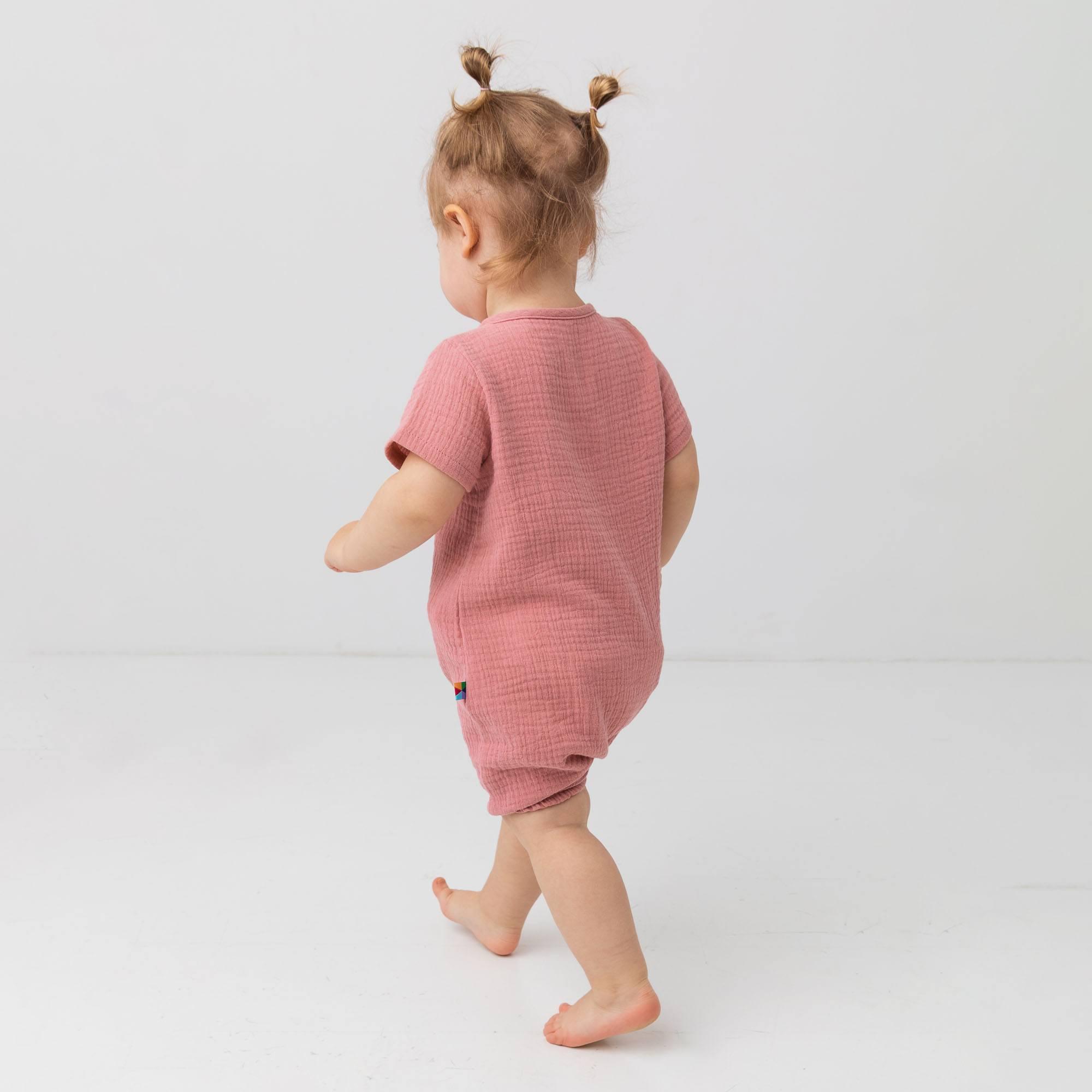 Pink muslin romper Baby