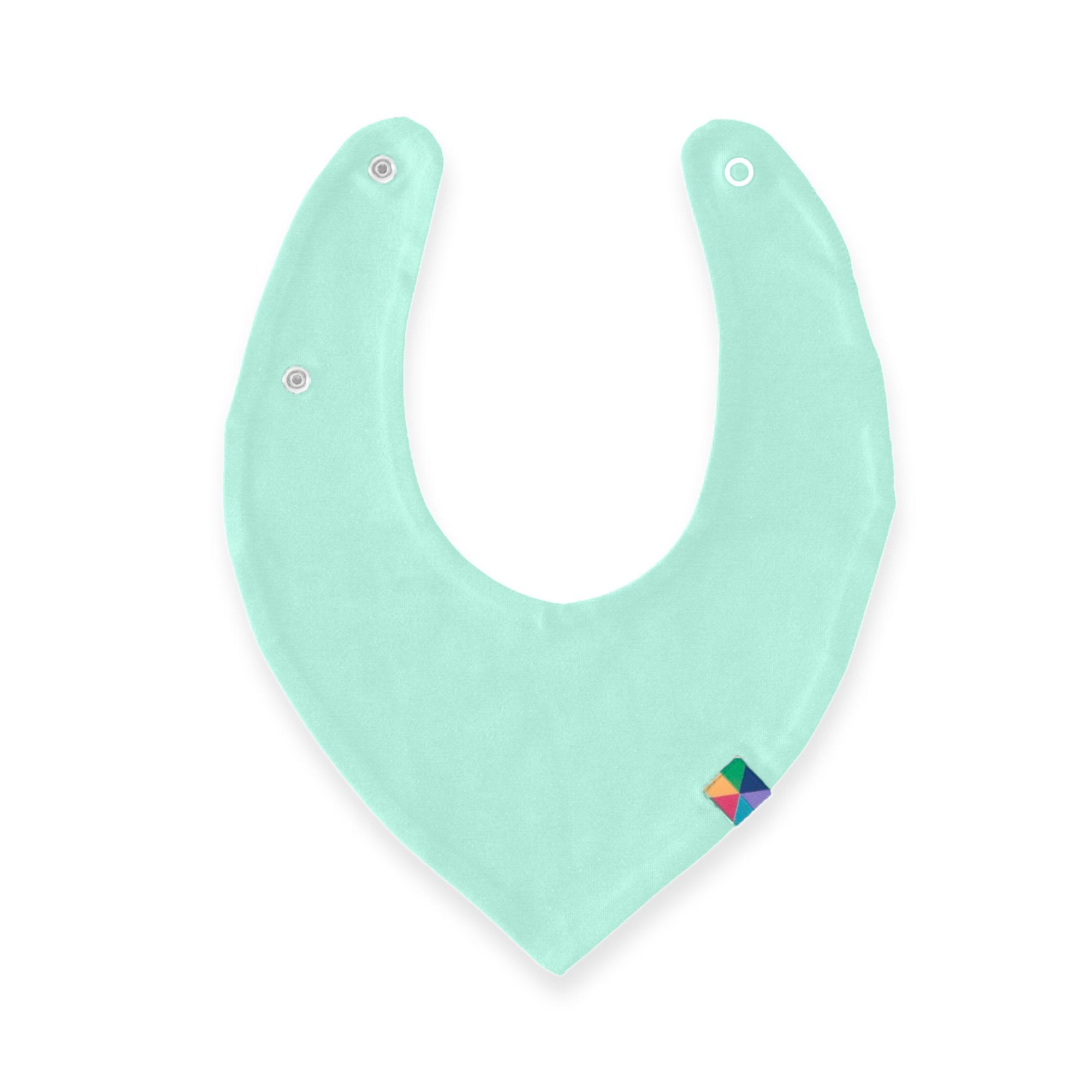 Mint - apricot bib snap triangle scarf Baby