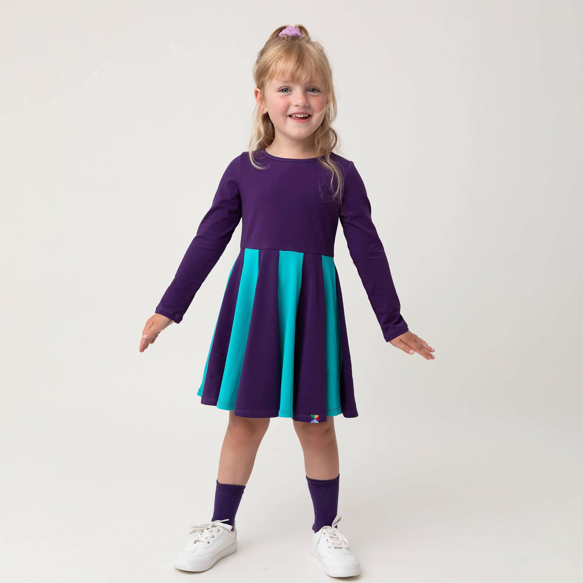 Violet - turquoise two-tone frill dress