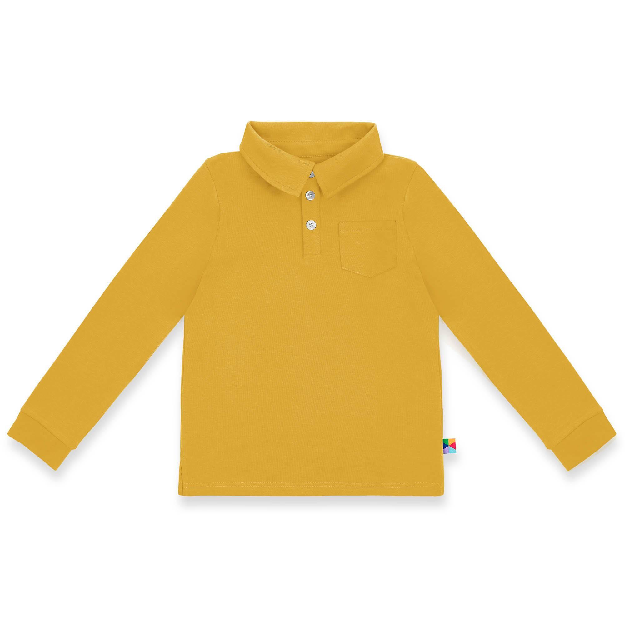 Mustard long sleeve polo shirt