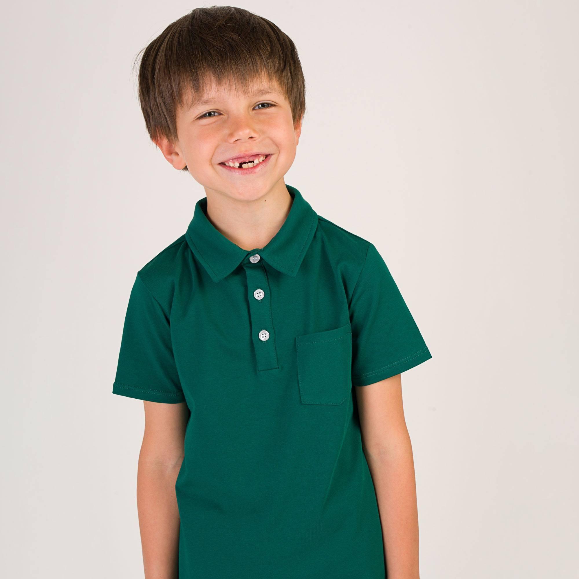 Bottle-green polo T-shirt