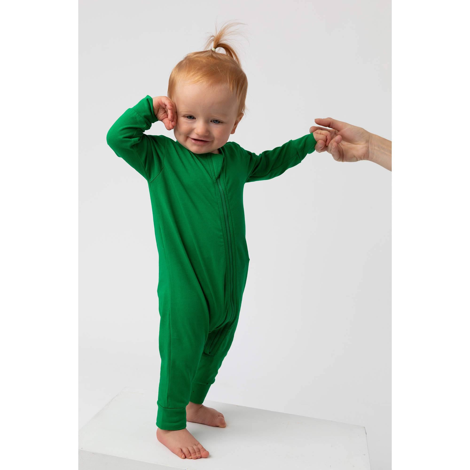 Green romper suit