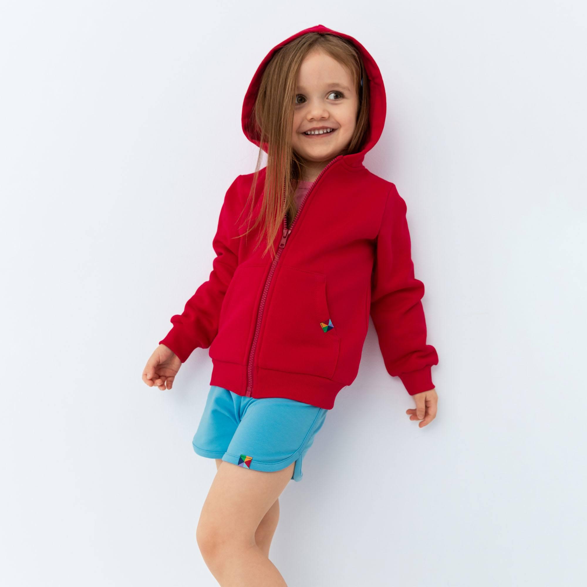 Red zip-up fleece jacket