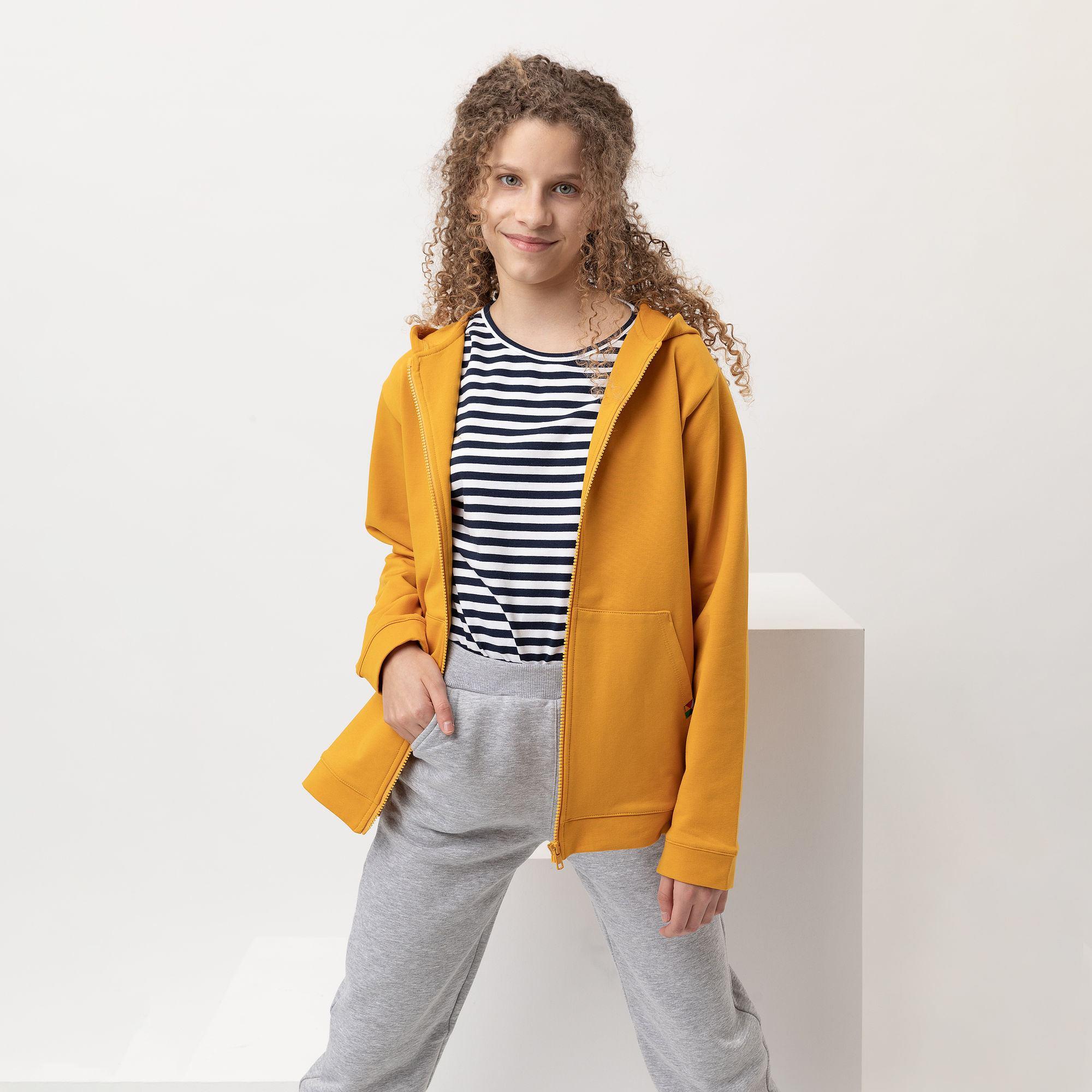 Mustard zip-up hoodie Junior