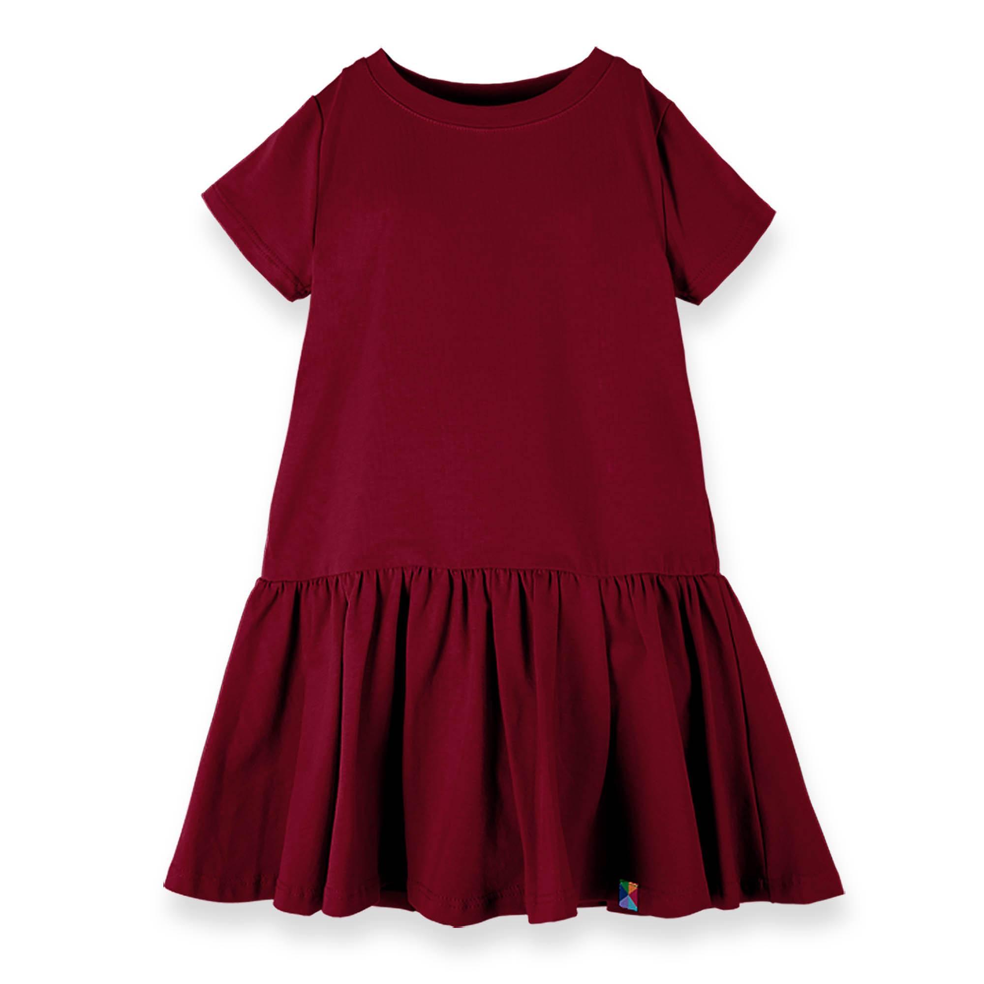 Burgundy frill dress