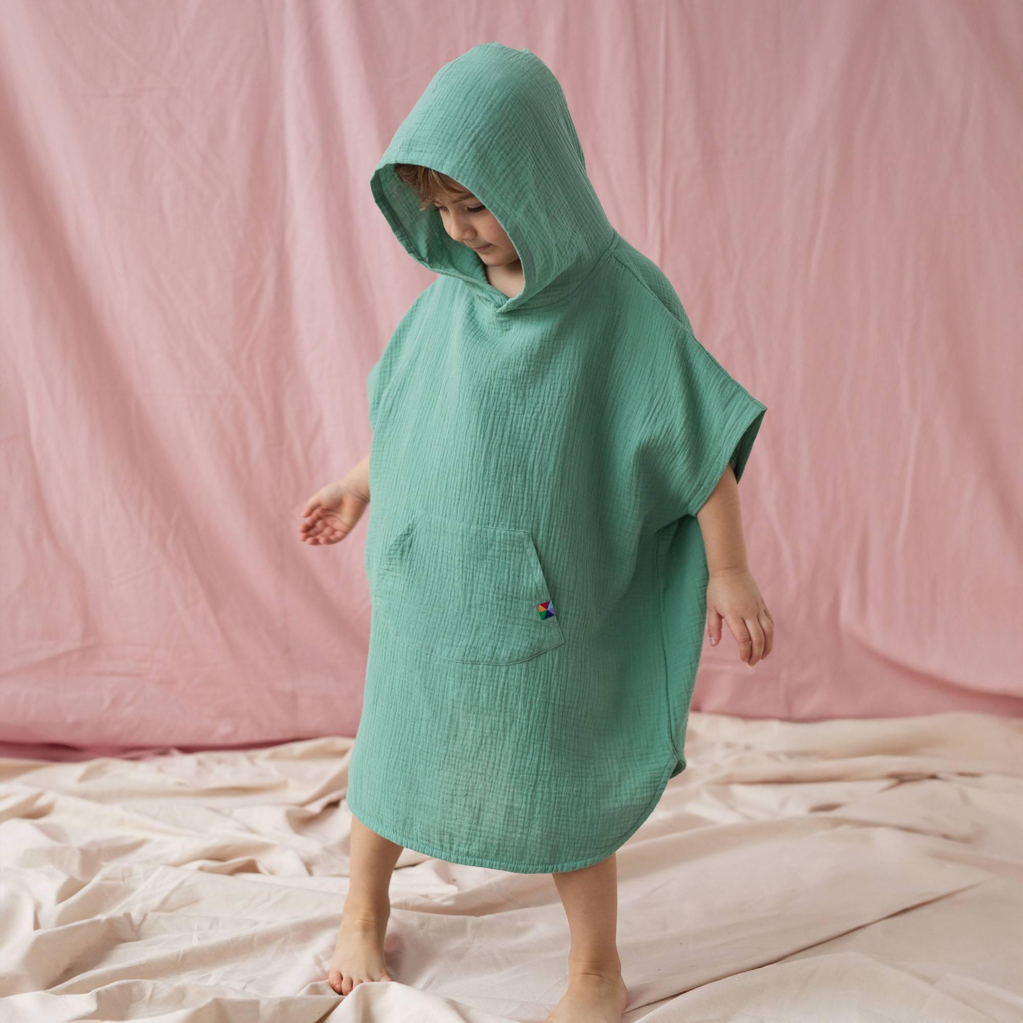 Celadon muslin poncho