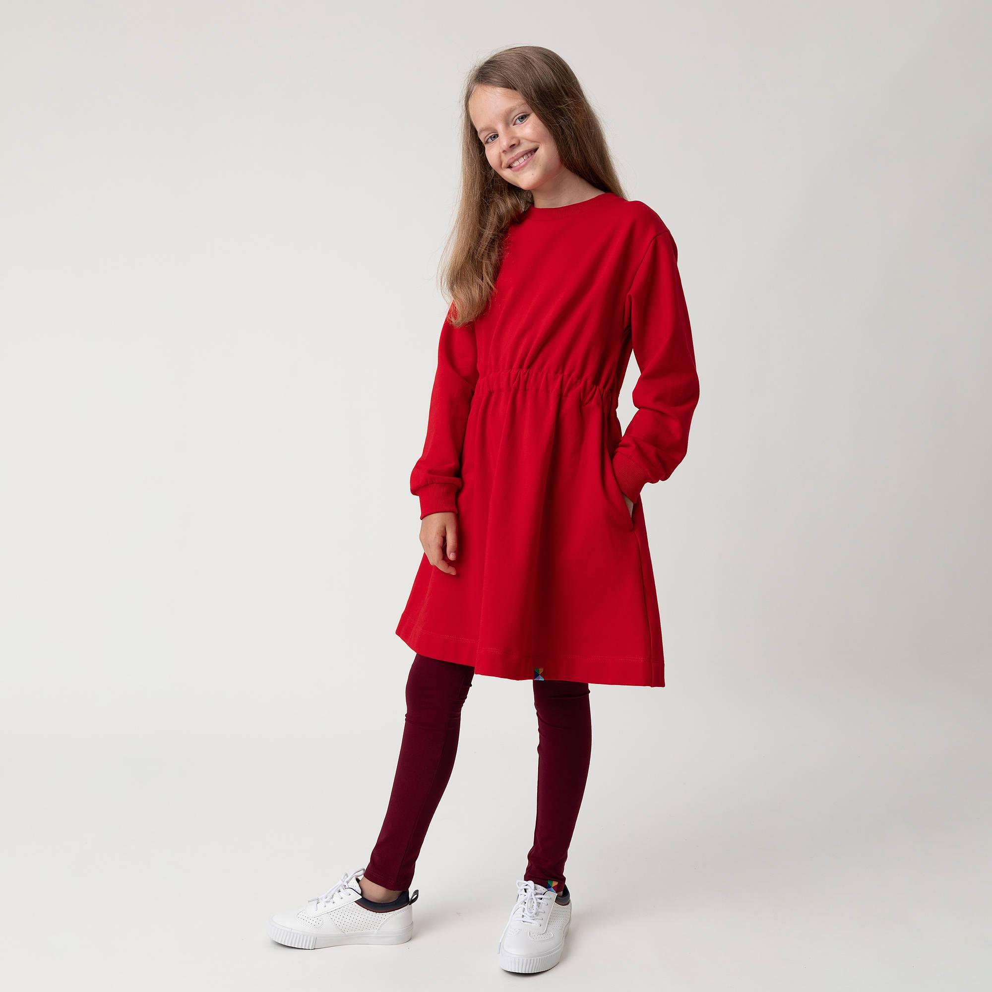 Red fleece longsleeve dress