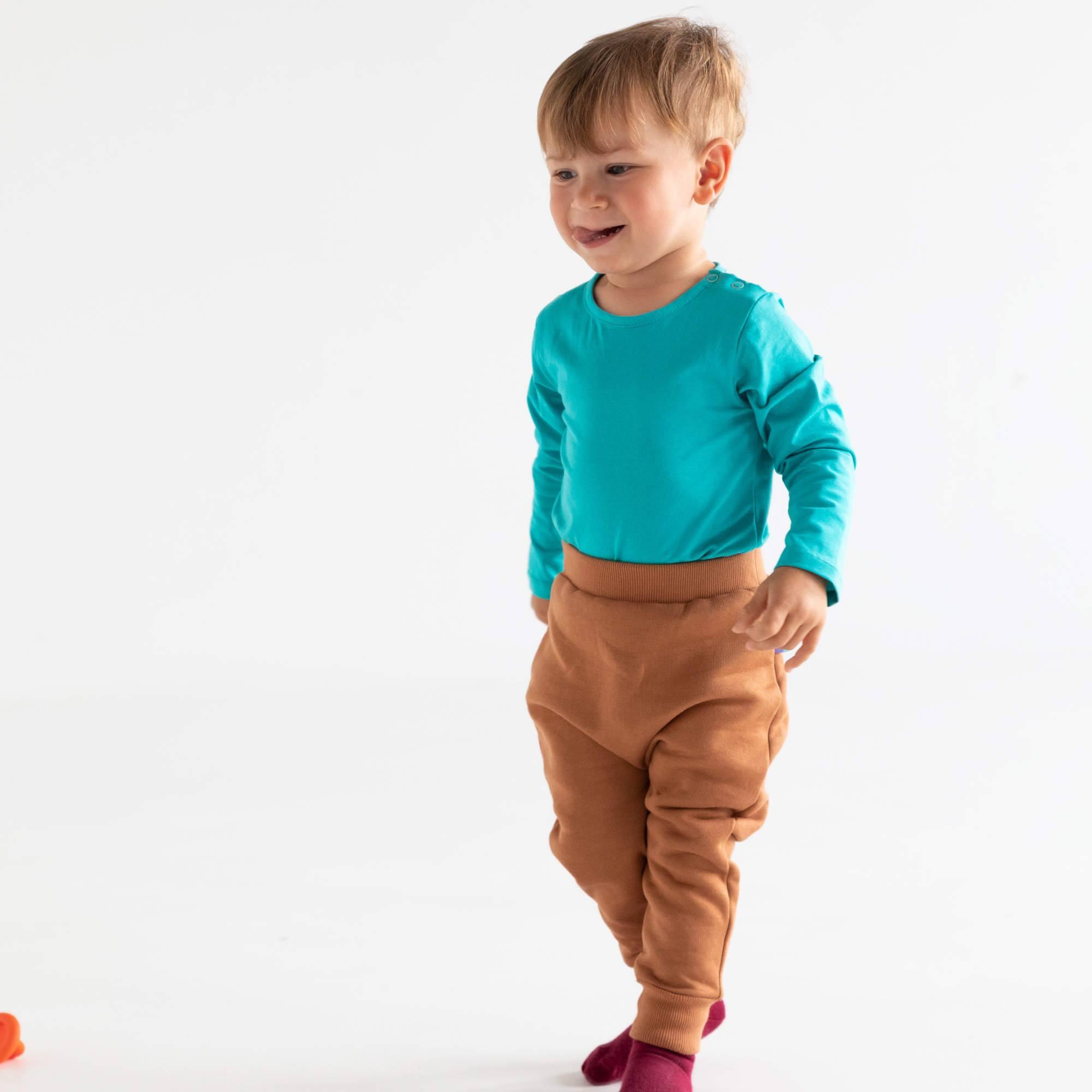 Caramel fleece-lined joggers Baby