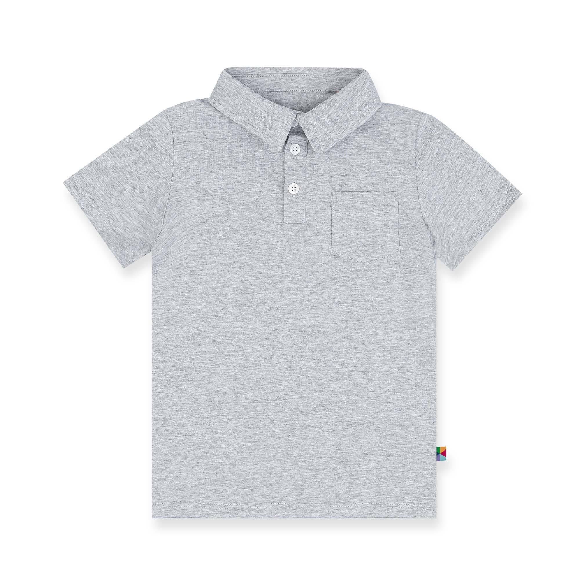 Grey melange polo T-shirt