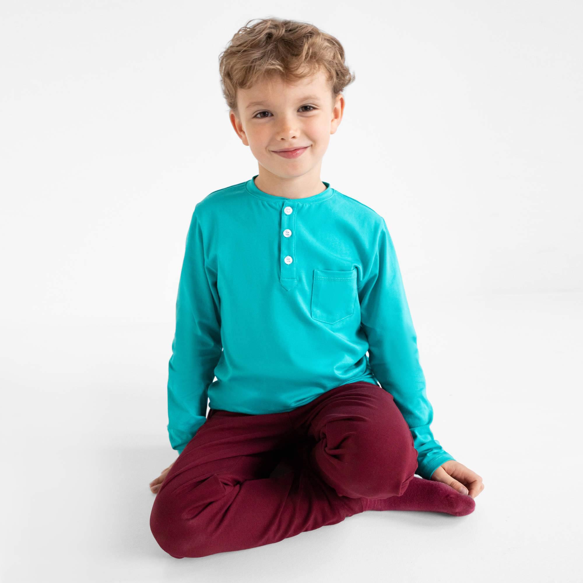 Turquoise henley longsleeve shirt