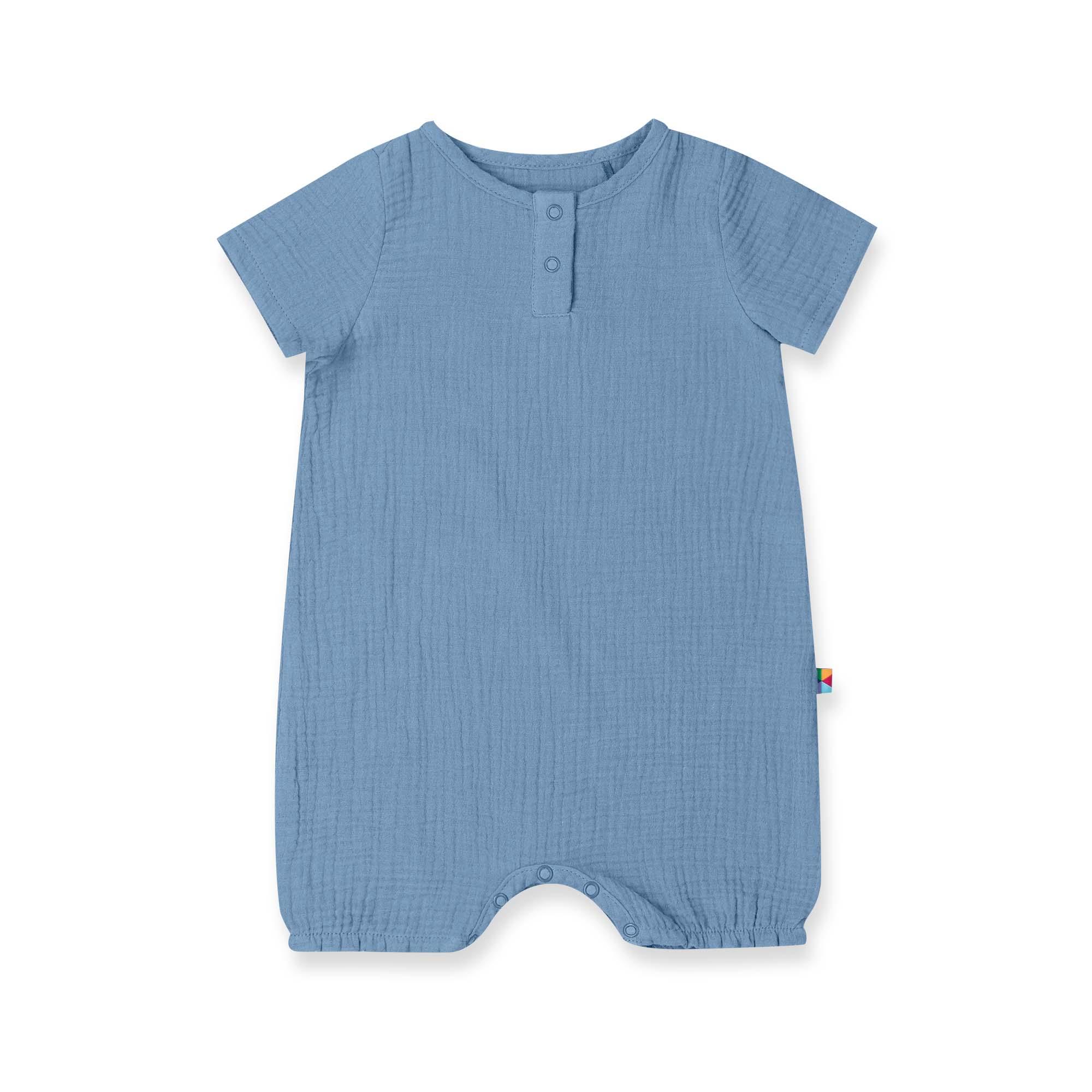 Sky blue muslin romper Baby