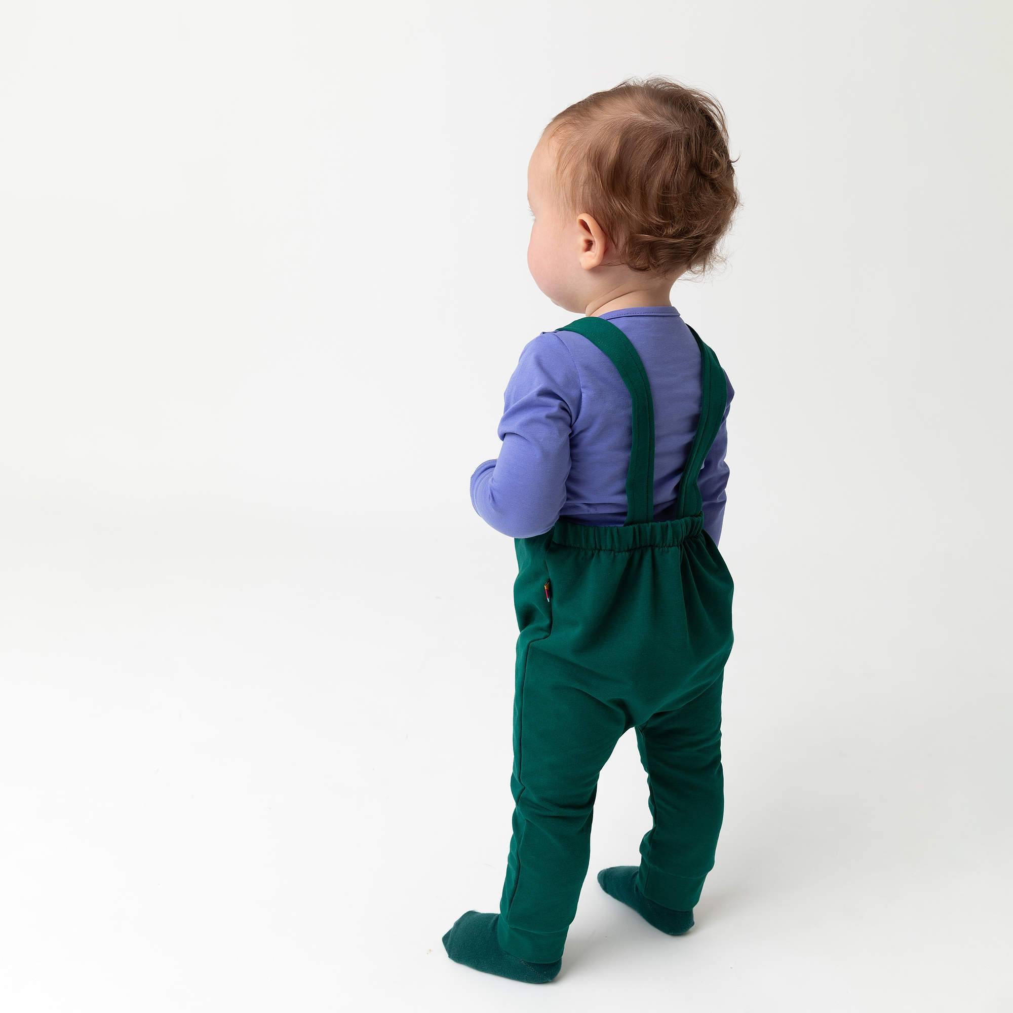 Bottle-green dungarees