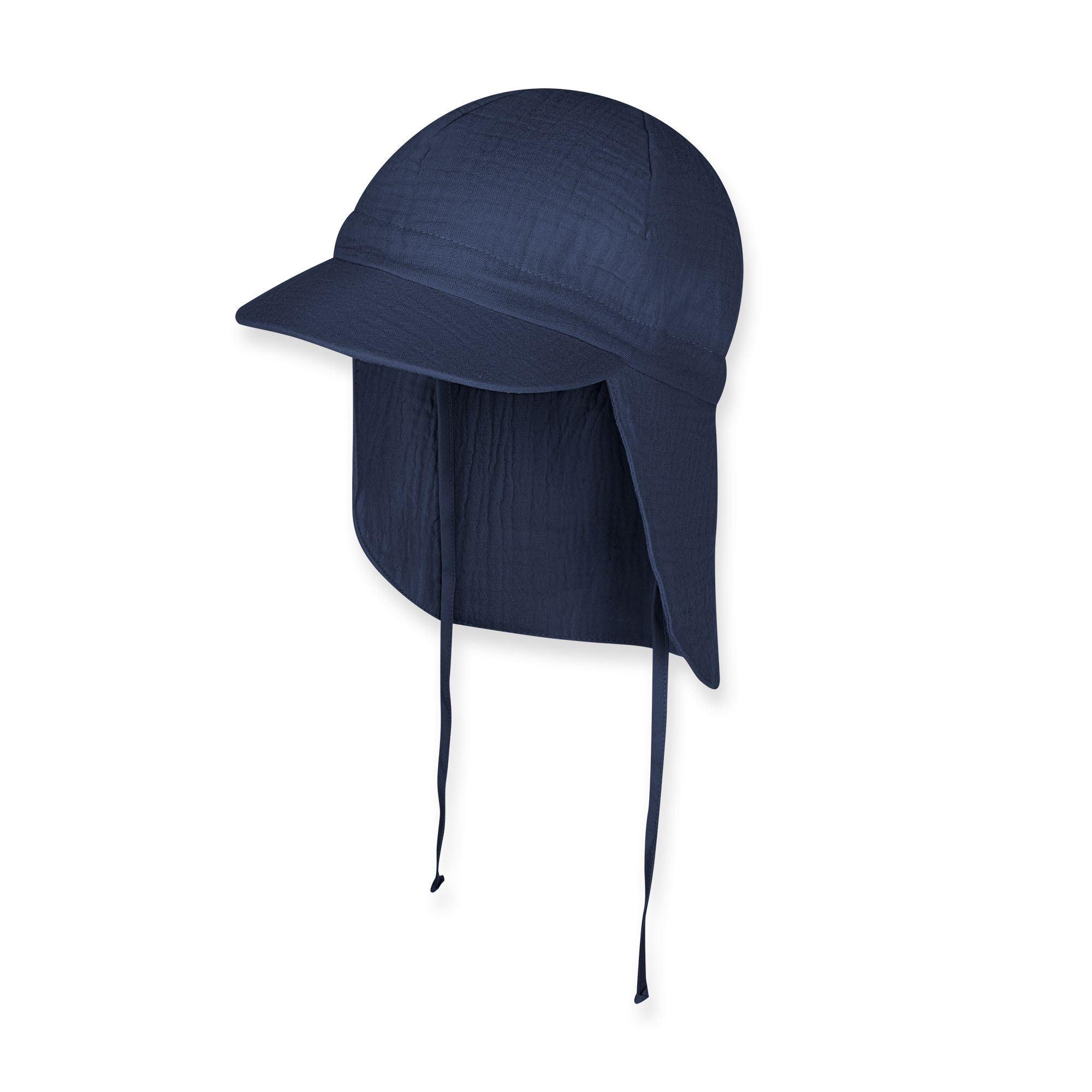 Navy blue muslin sun hat