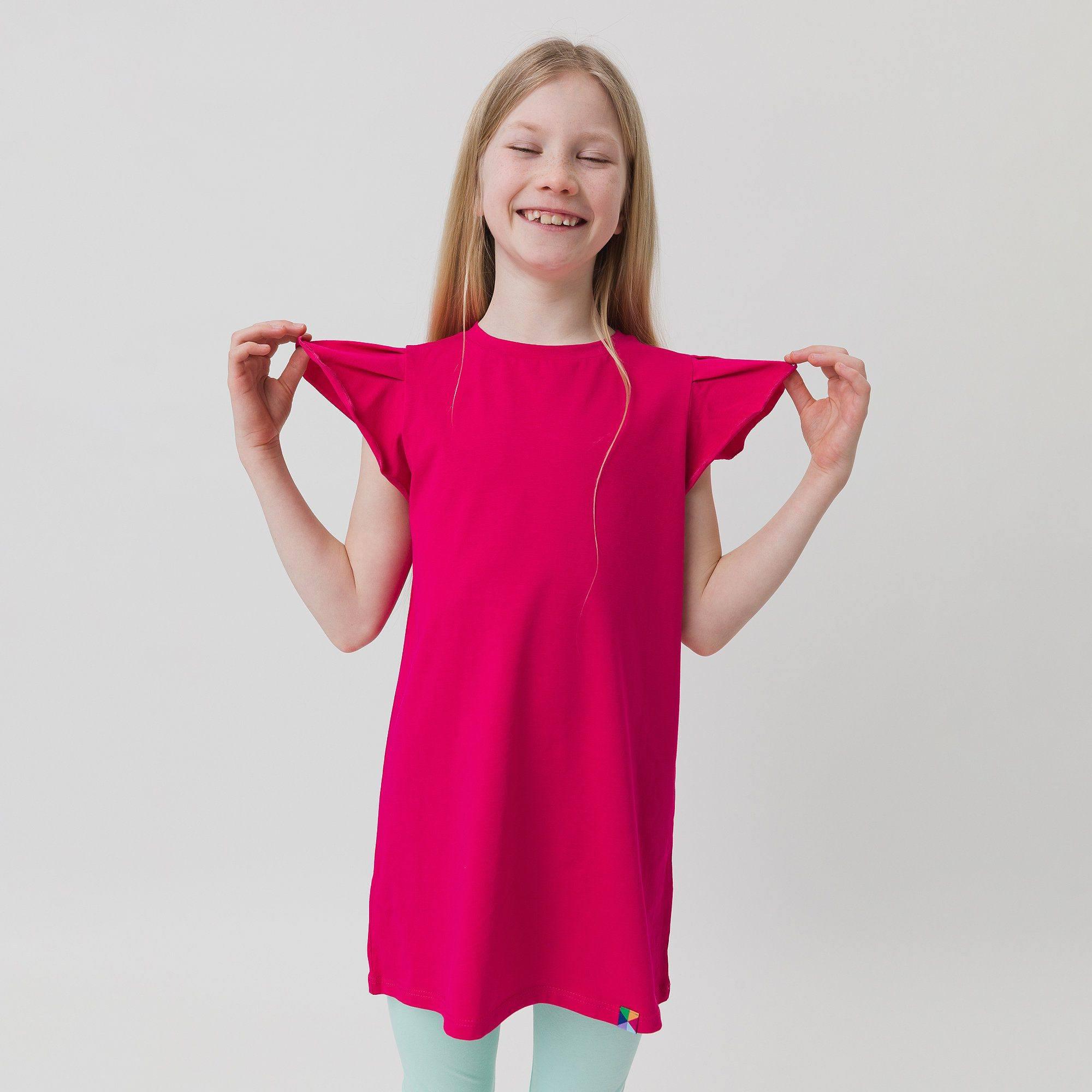 Pink short butterfly sleeve tunic