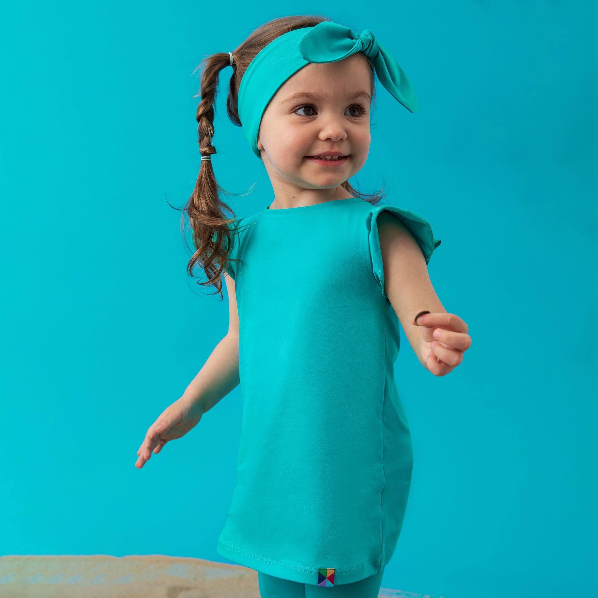 Turquoise short butterfly sleeve tunic Baby