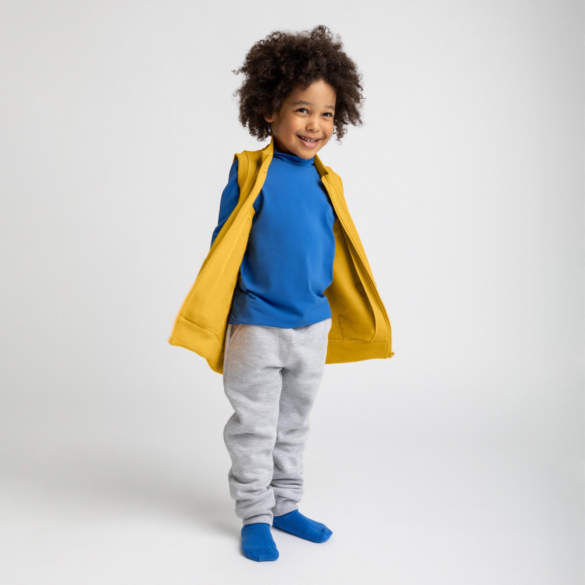 Grey melange fleece-lined joggers kids