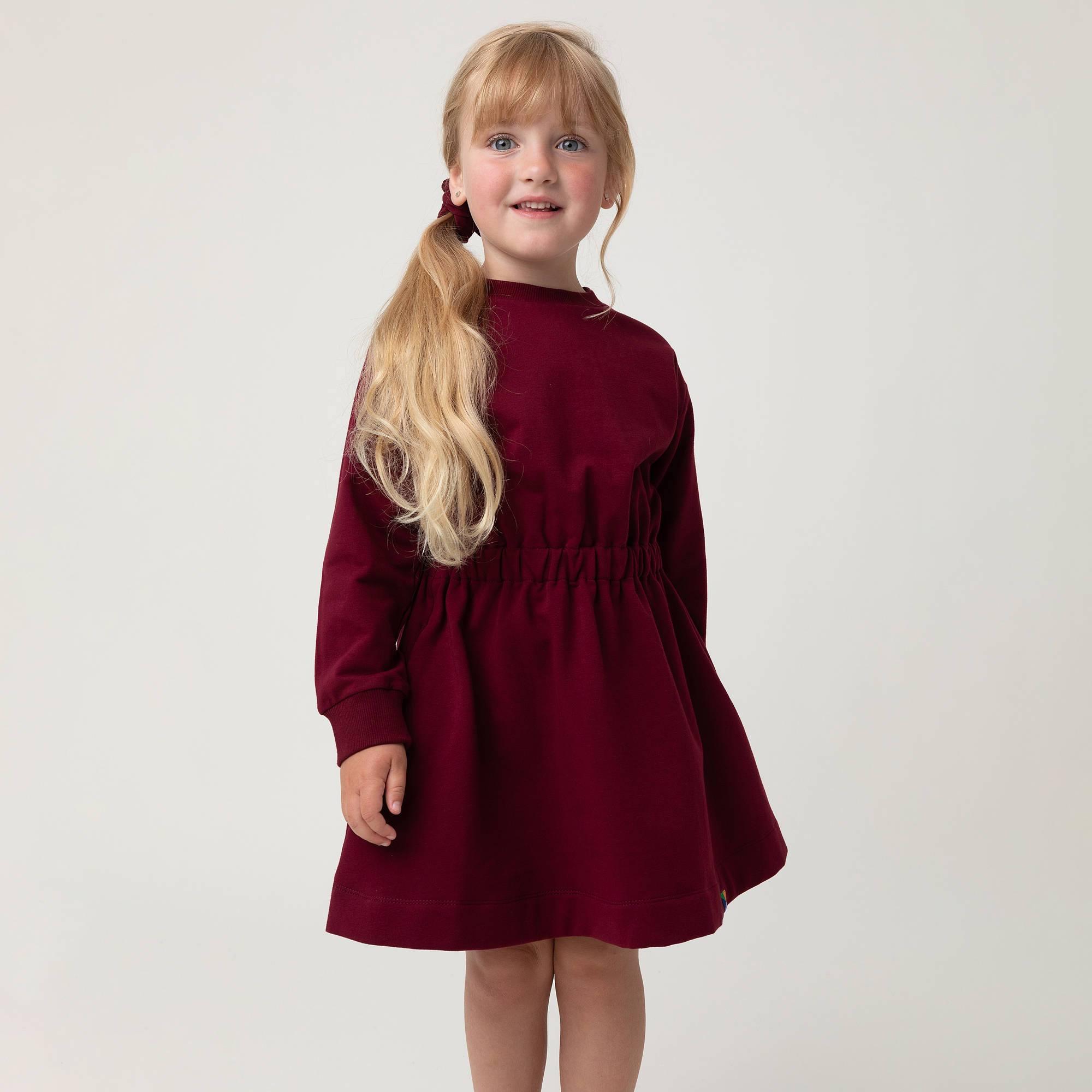 Burgundy fleece longsleeve dress