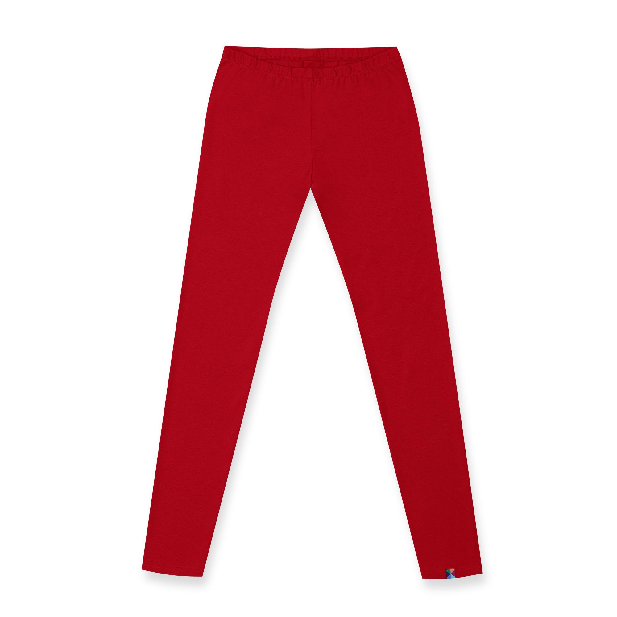 Red elastic waist leggings