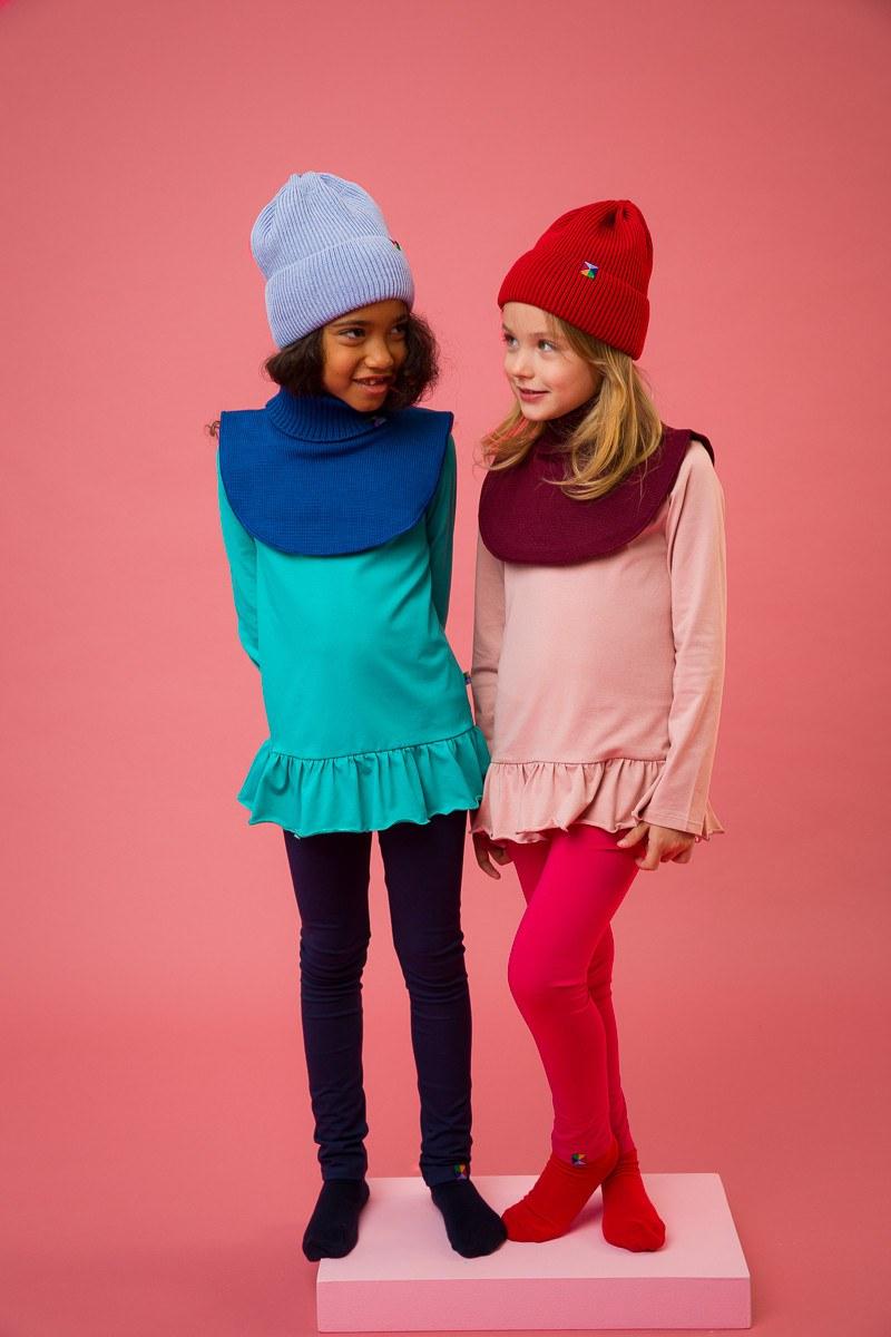 Blue merino wool neck warmer kids